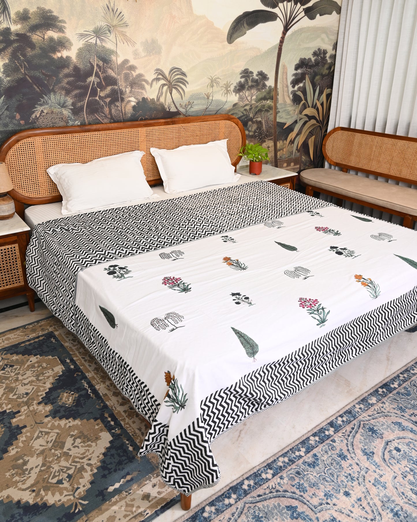 Parijat Hand Block Printed Cotton Dohar AC Blanket