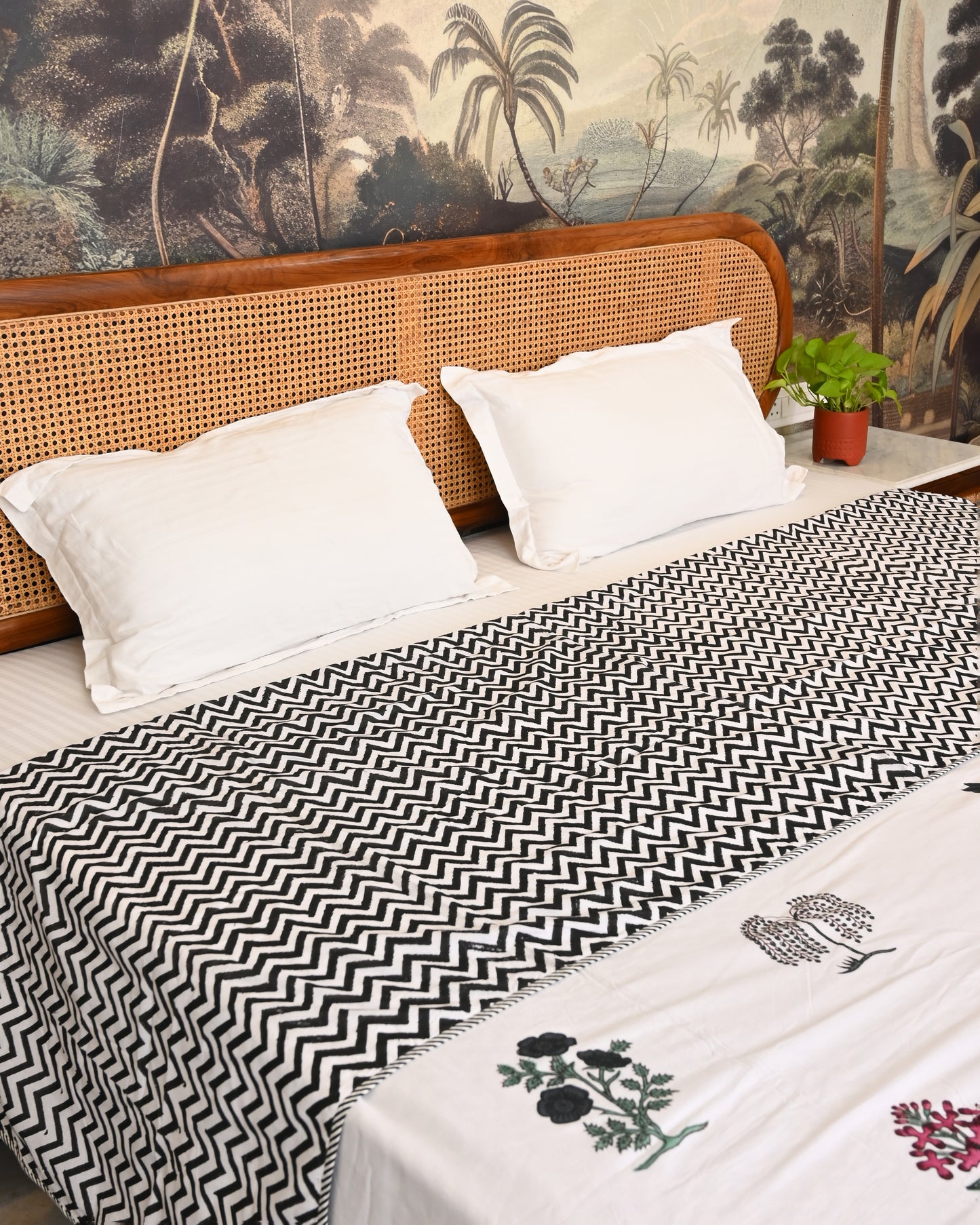 Parijat Hand Block Printed Cotton Dohar AC Blanket