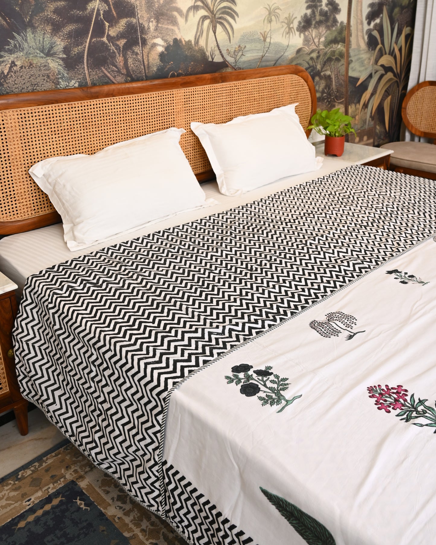 Parijat Hand Block Printed Cotton Dohar AC Blanket