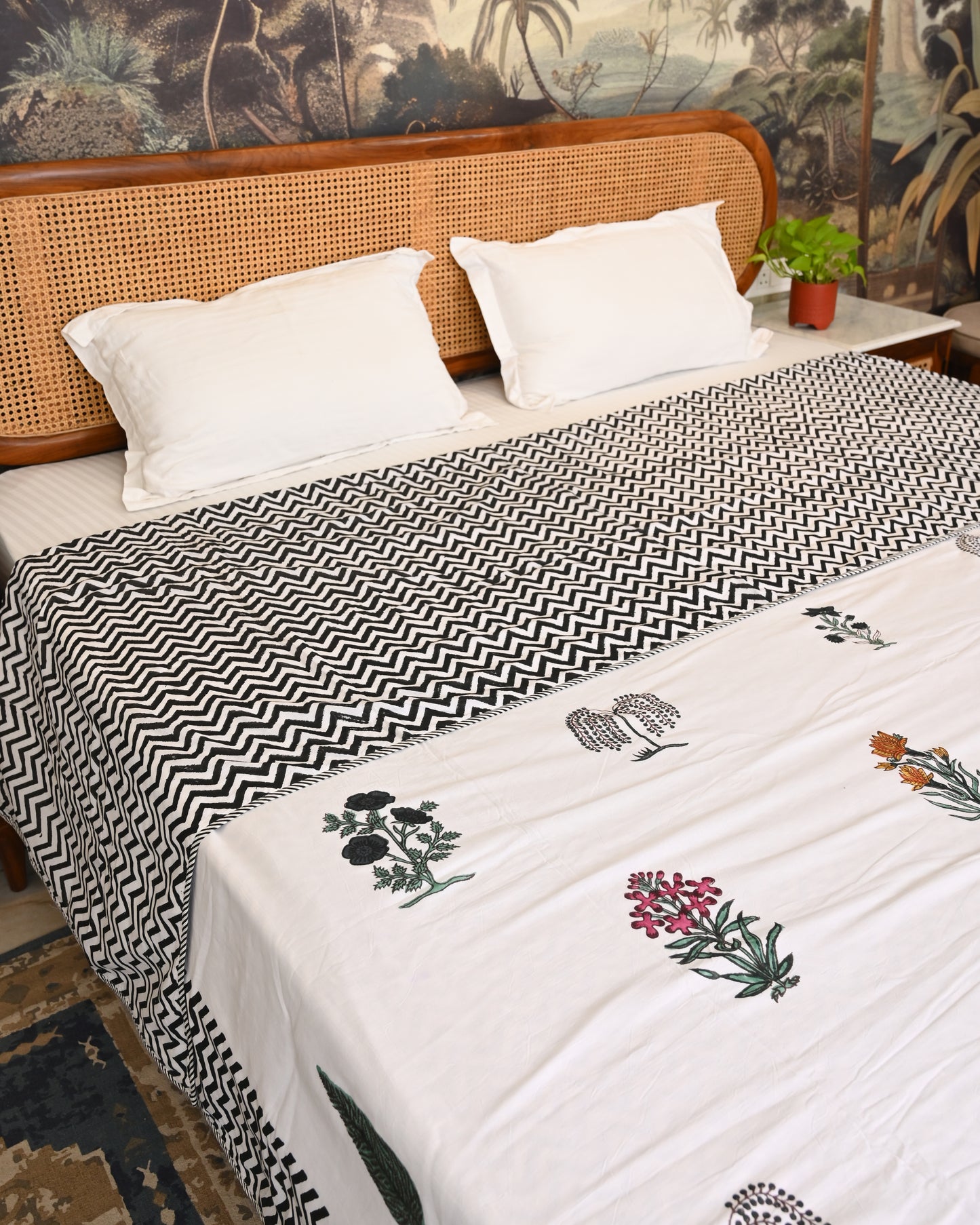 Parijat Hand Block Printed Cotton Dohar AC Blanket