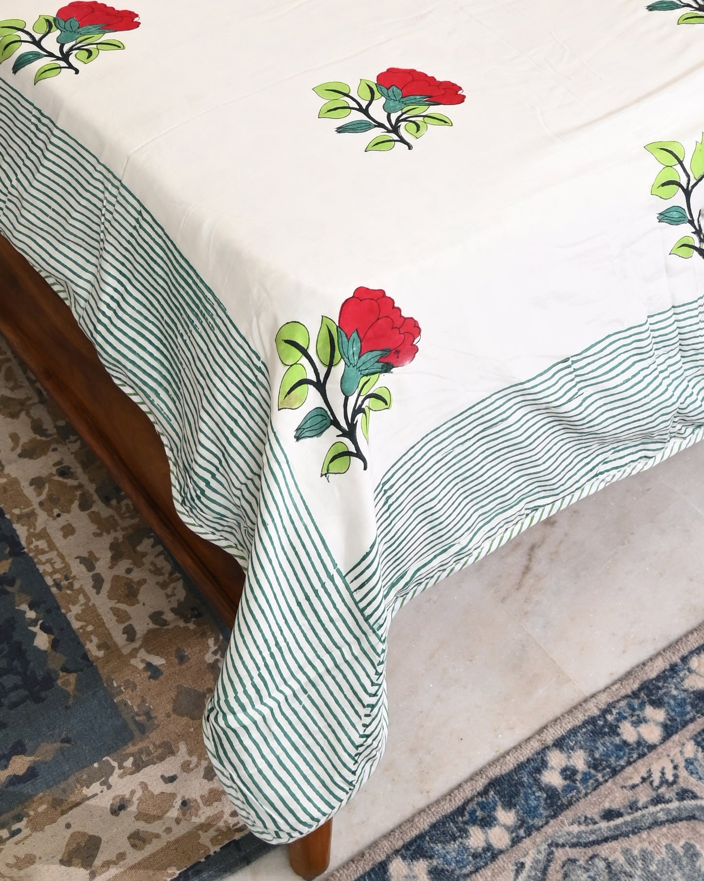 Leher Hand Block Printed Cotton Dohar AC Blanket
