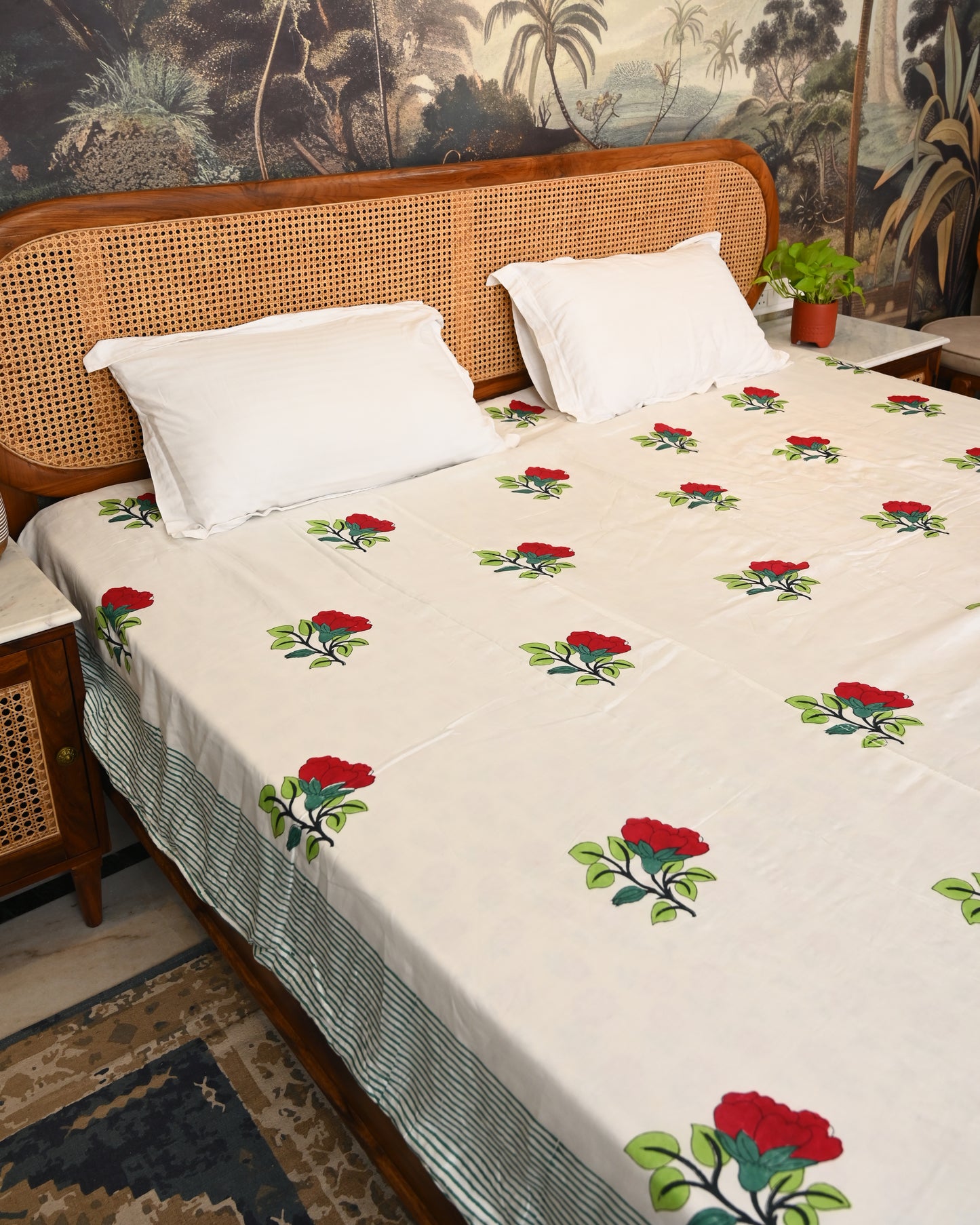 Leher Hand Block Printed Cotton Dohar AC Blanket