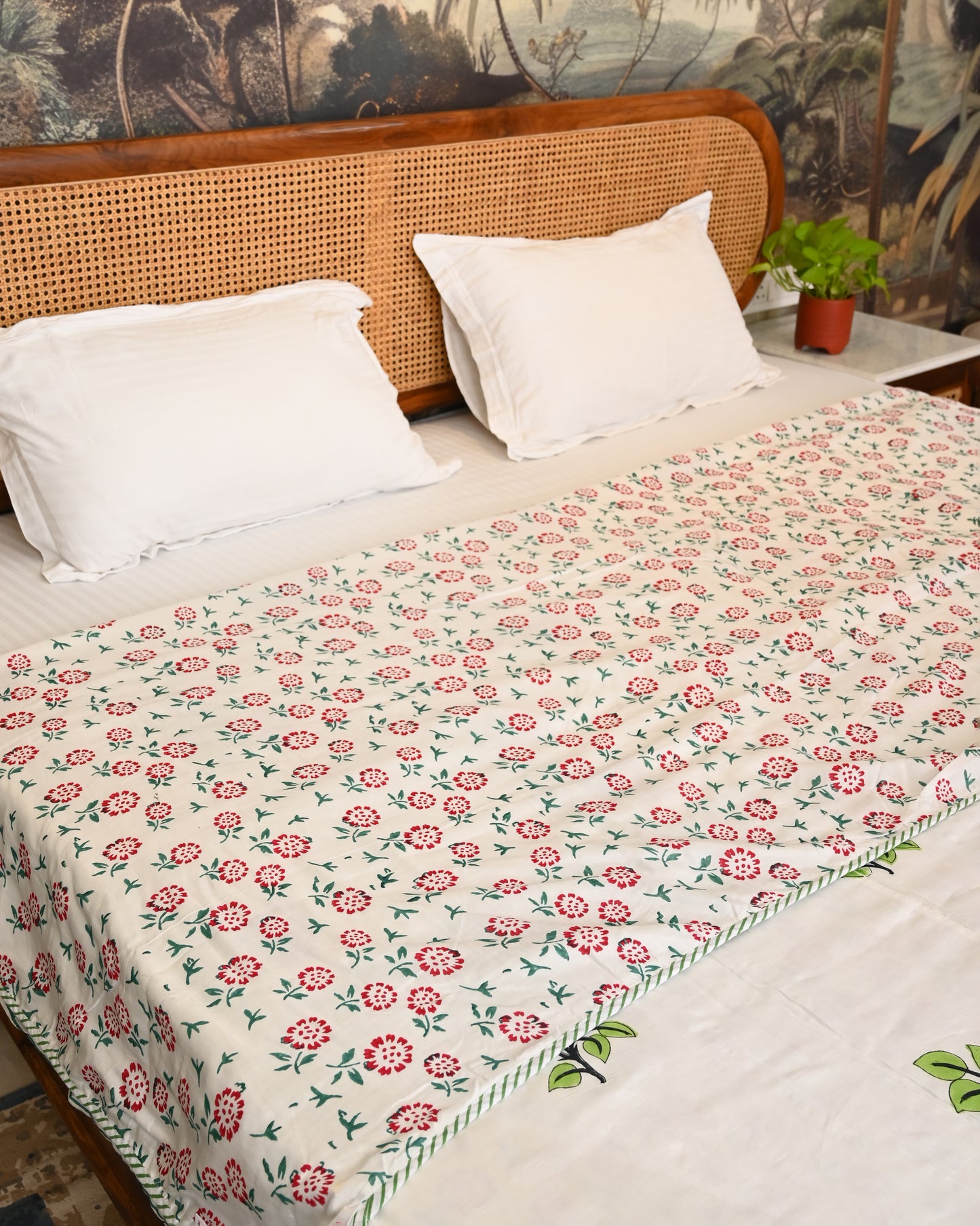 Leher Hand Block Printed Cotton Dohar AC Blanket