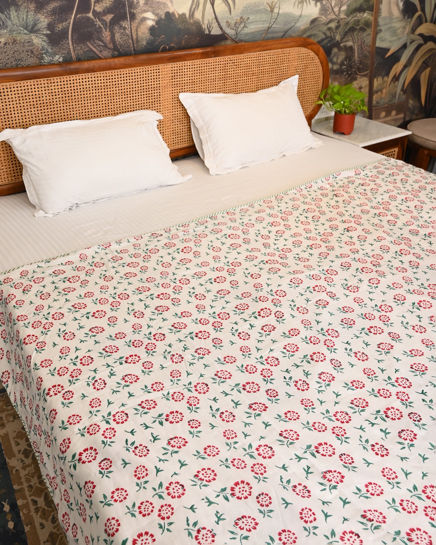Leher Hand Block Printed Cotton Dohar AC Blanket