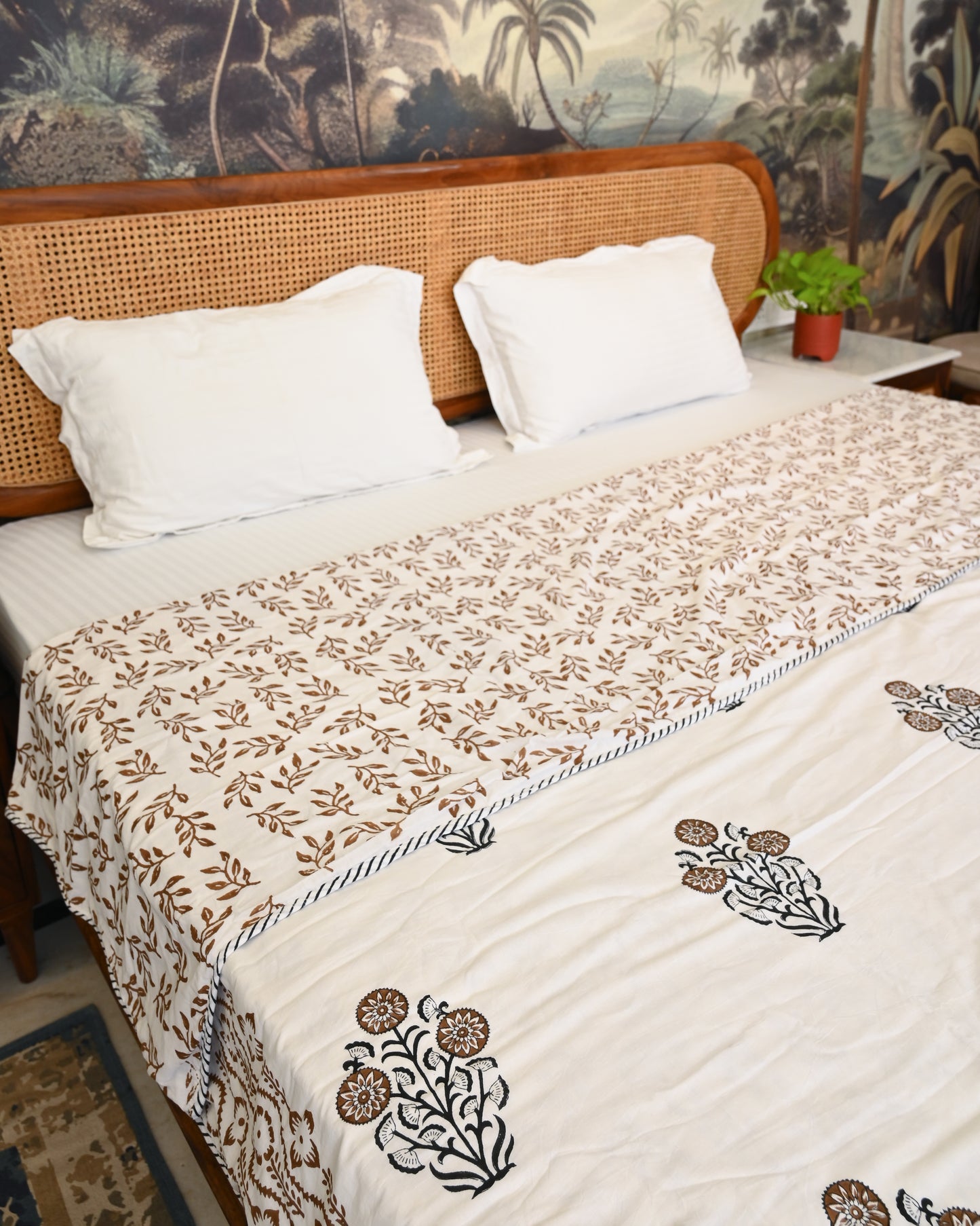 Saaz Hand Block Printed Cotton Dohar AC Blanket