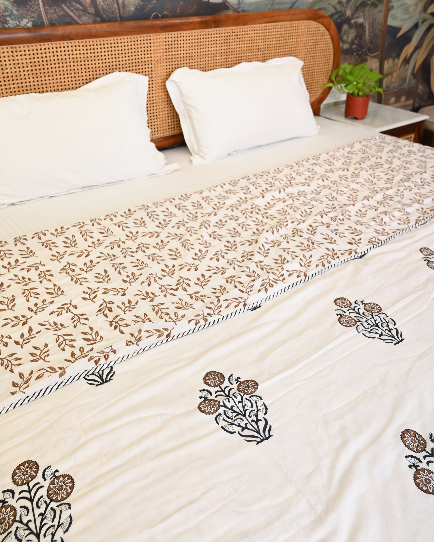 Saaz Hand Block Printed Cotton Dohar AC Blanket