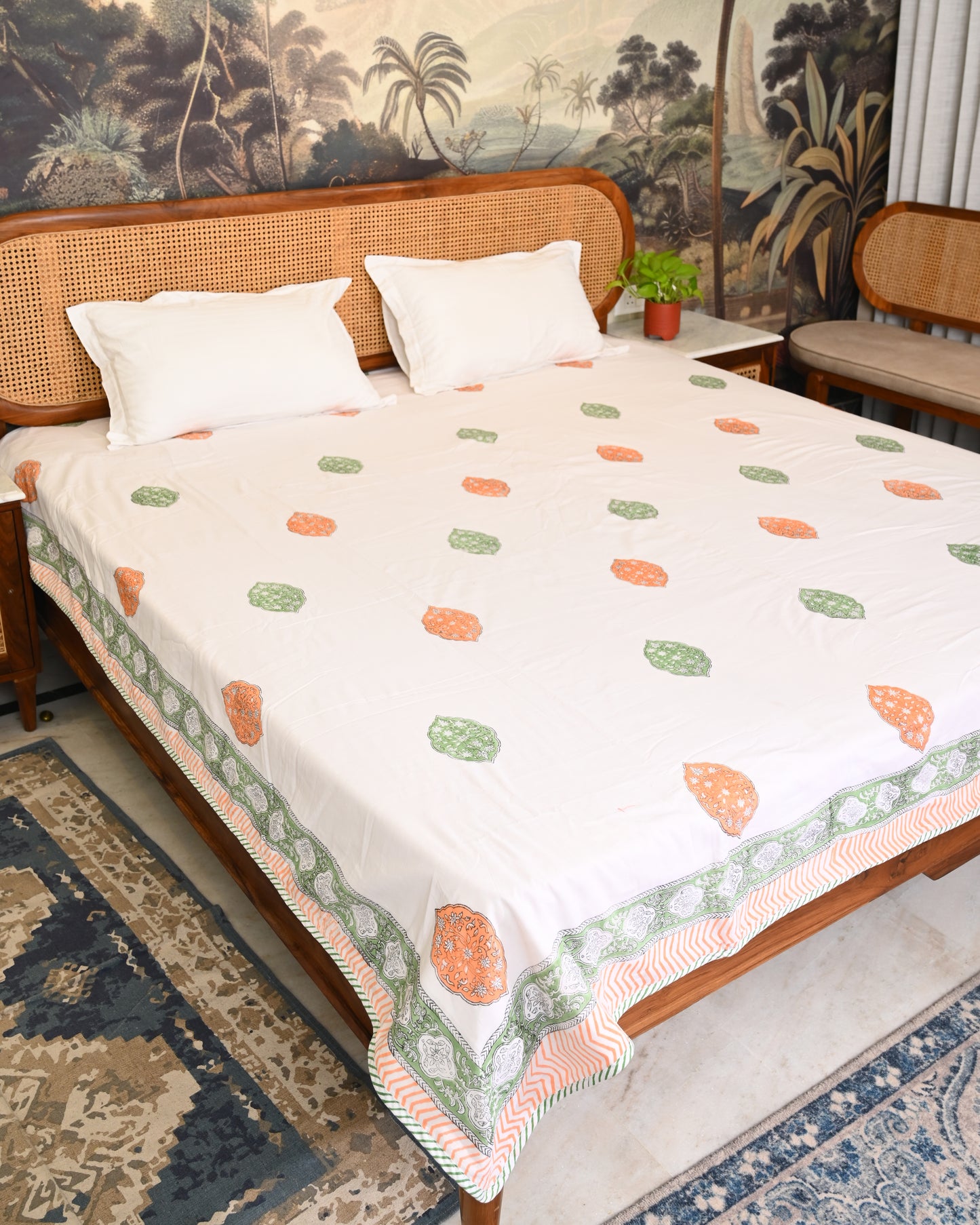 Pichwai Hand Block Printed Cotton Dohar AC Blanket