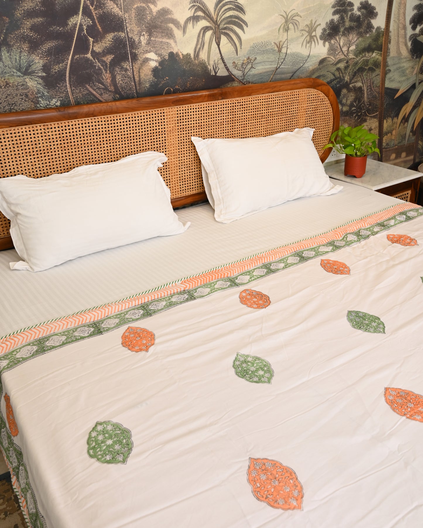 Pichwai Hand Block Printed Cotton Dohar AC Blanket