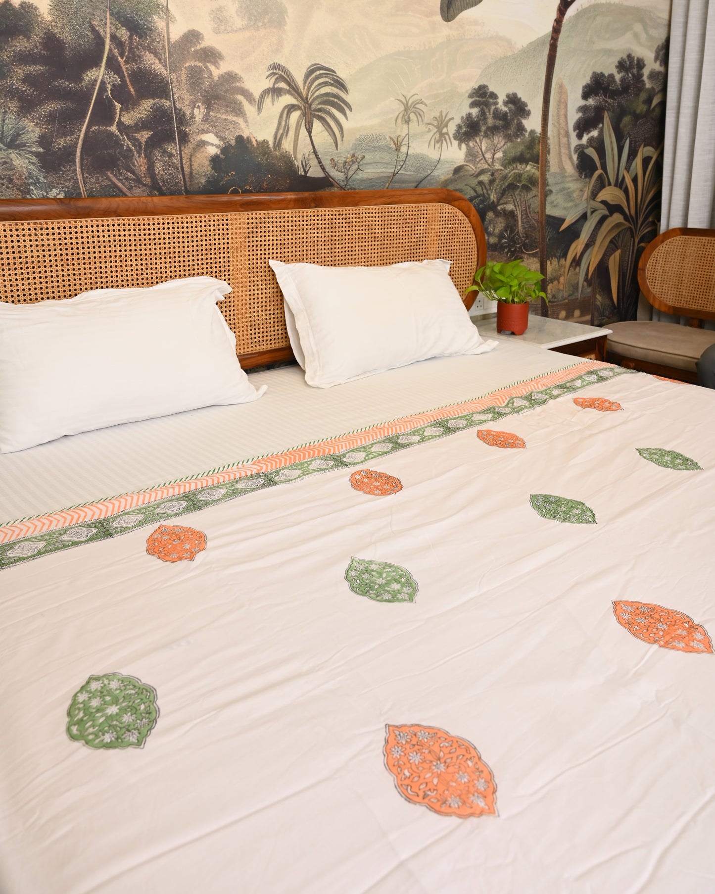 Pichwai Hand Block Printed Cotton Dohar AC Blanket
