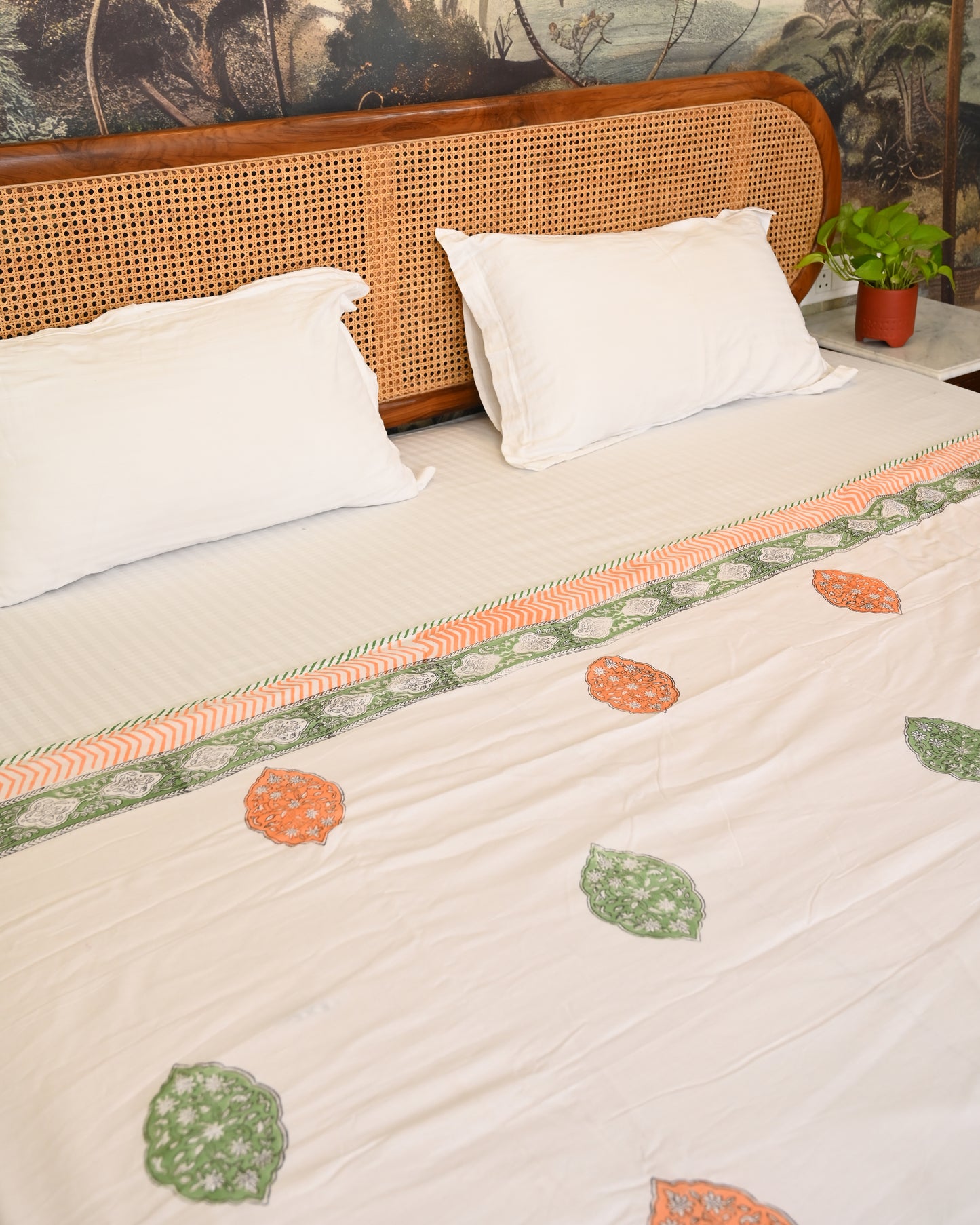 Pichwai Hand Block Printed Cotton Dohar AC Blanket