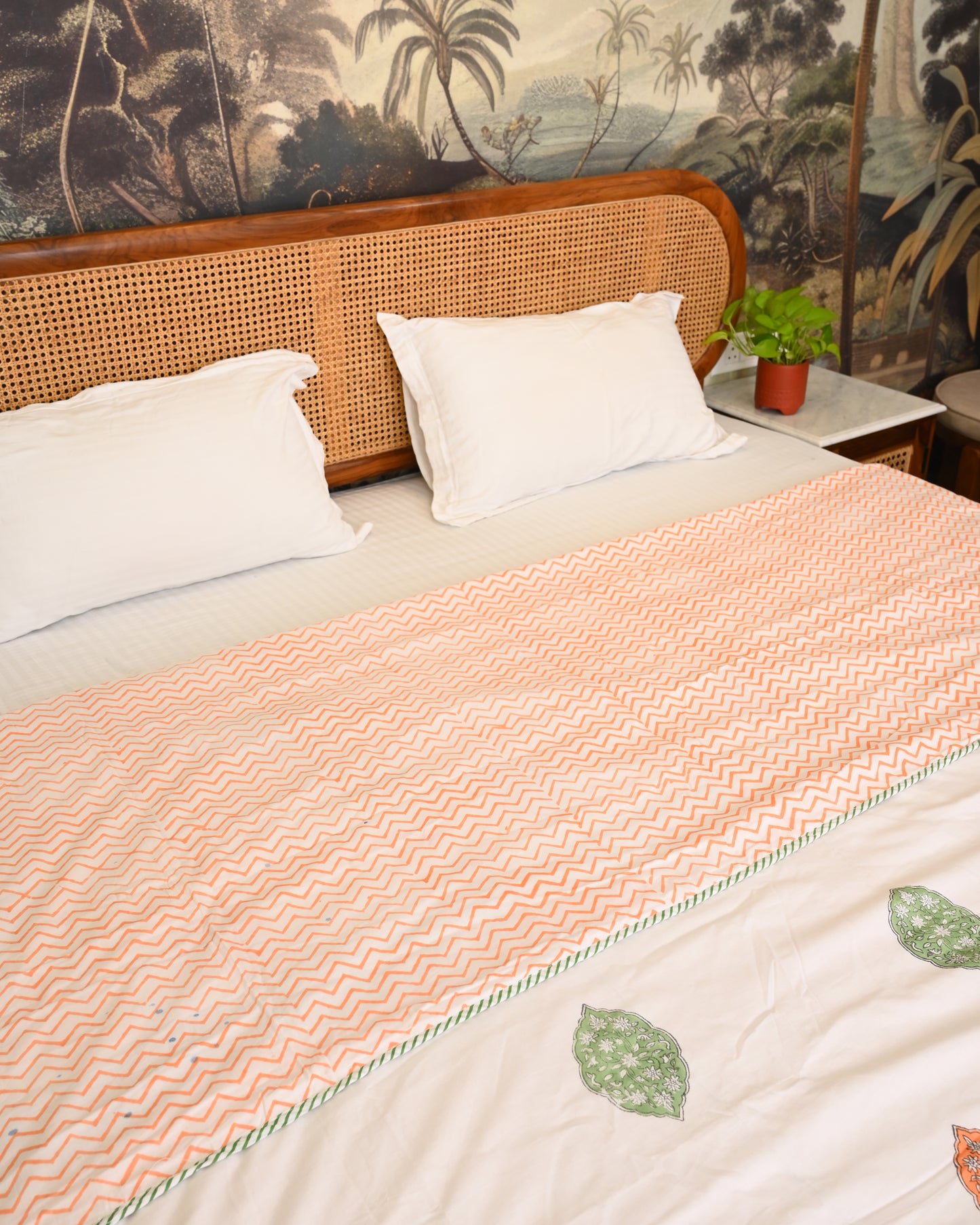 Pichwai Hand Block Printed Cotton Dohar AC Blanket