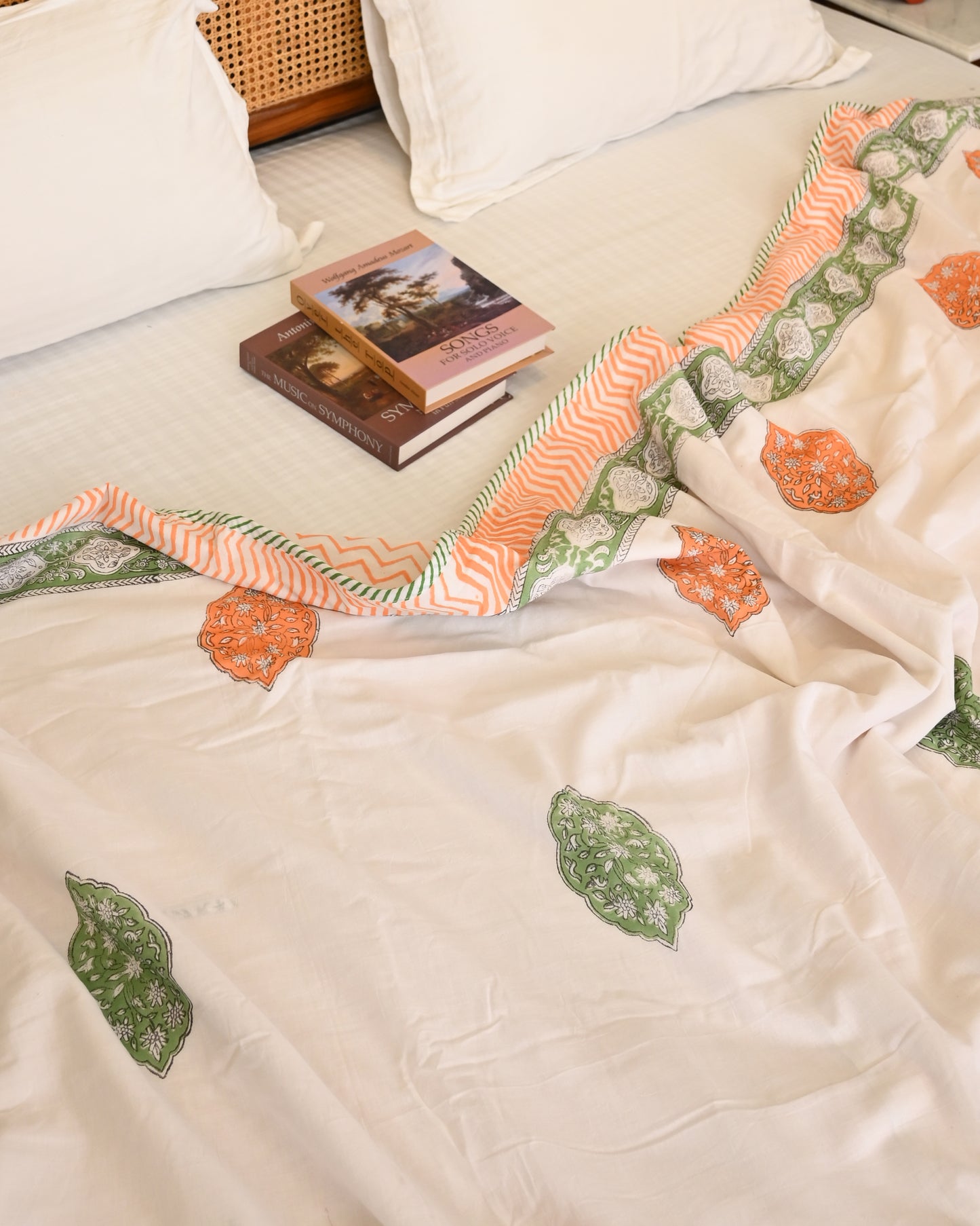 Pichwai Hand Block Printed Cotton Dohar AC Blanket