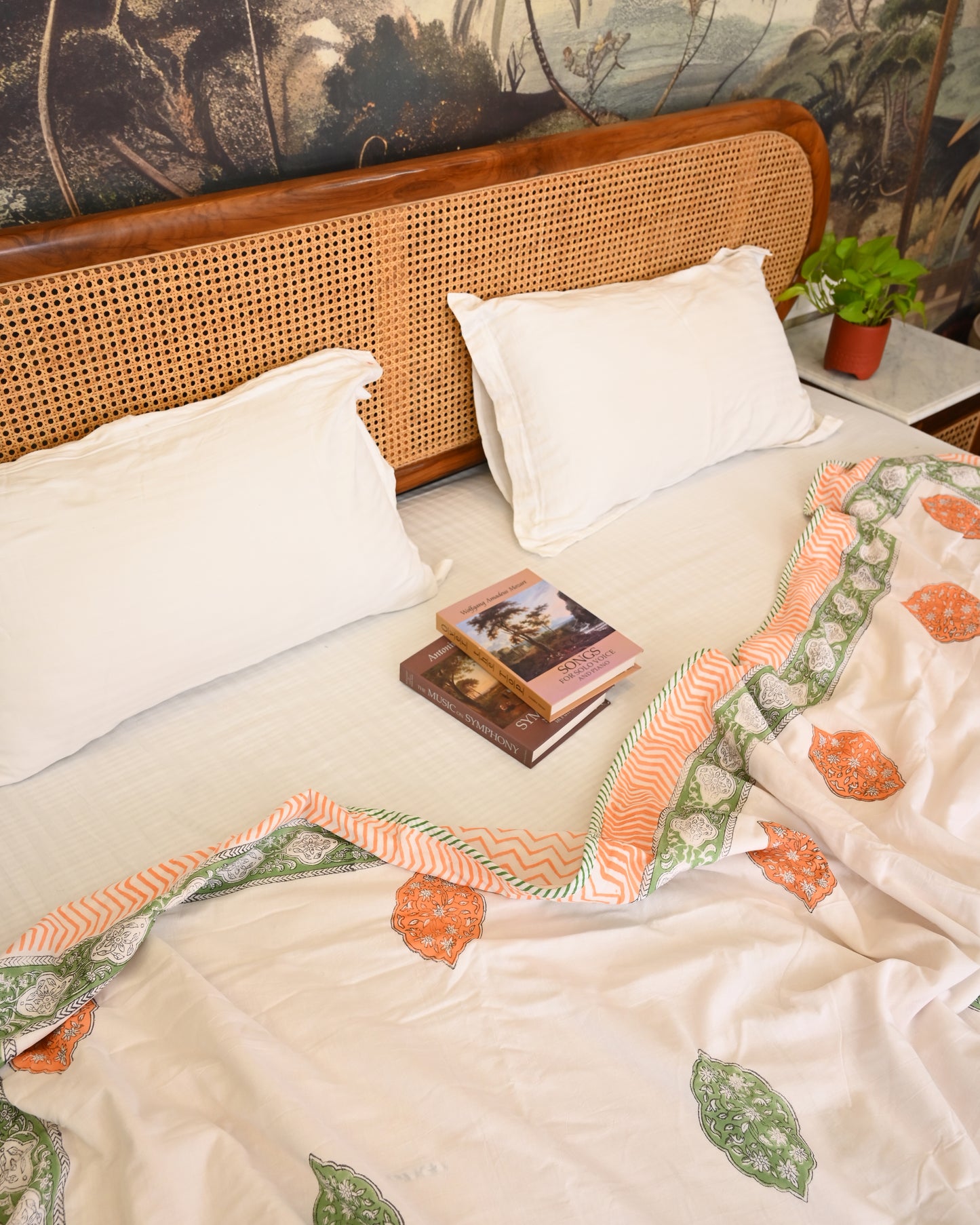 Pichwai Hand Block Printed Cotton Dohar AC Blanket