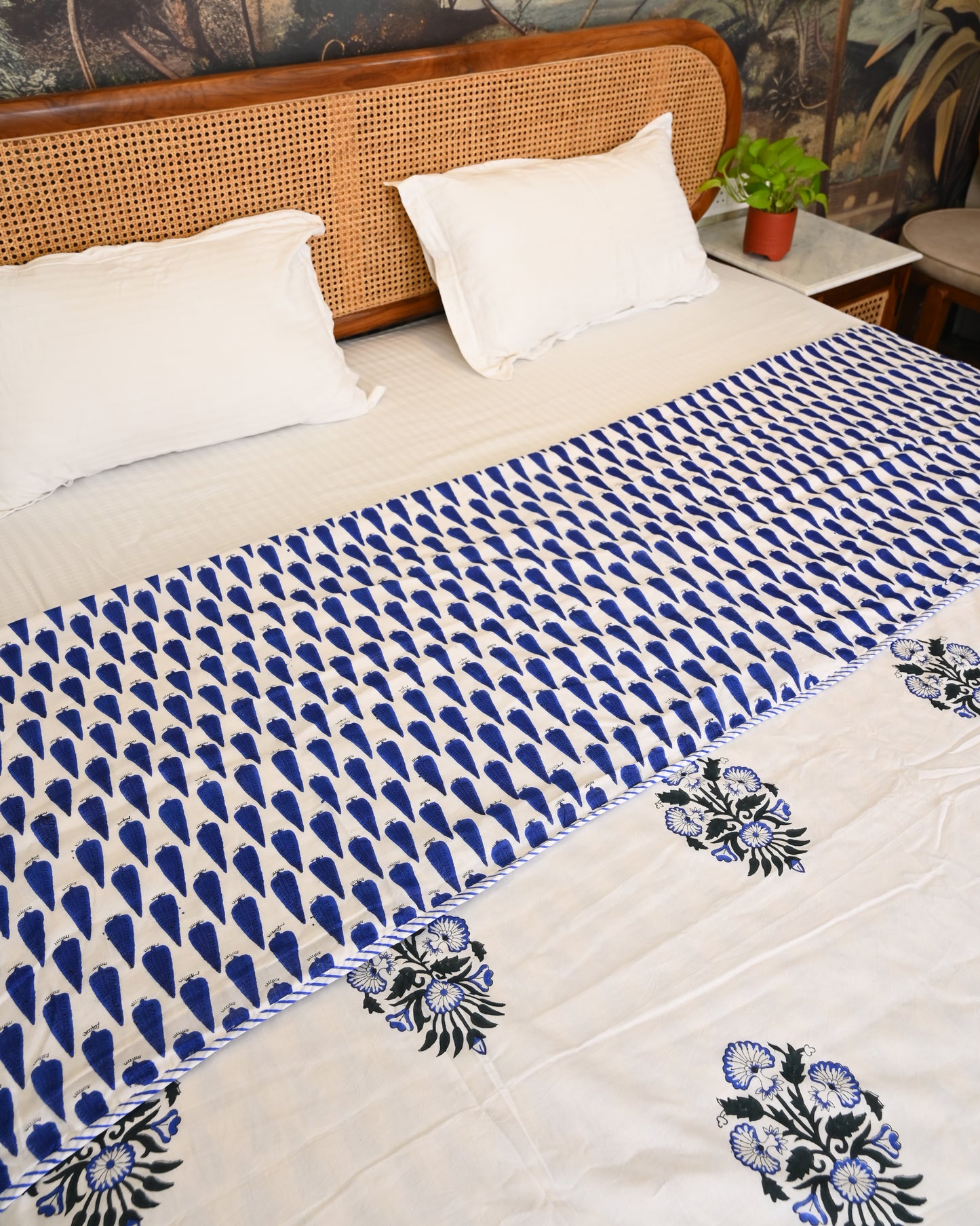 Patola Hand Block Printed Cotton Dohar AC Blanket