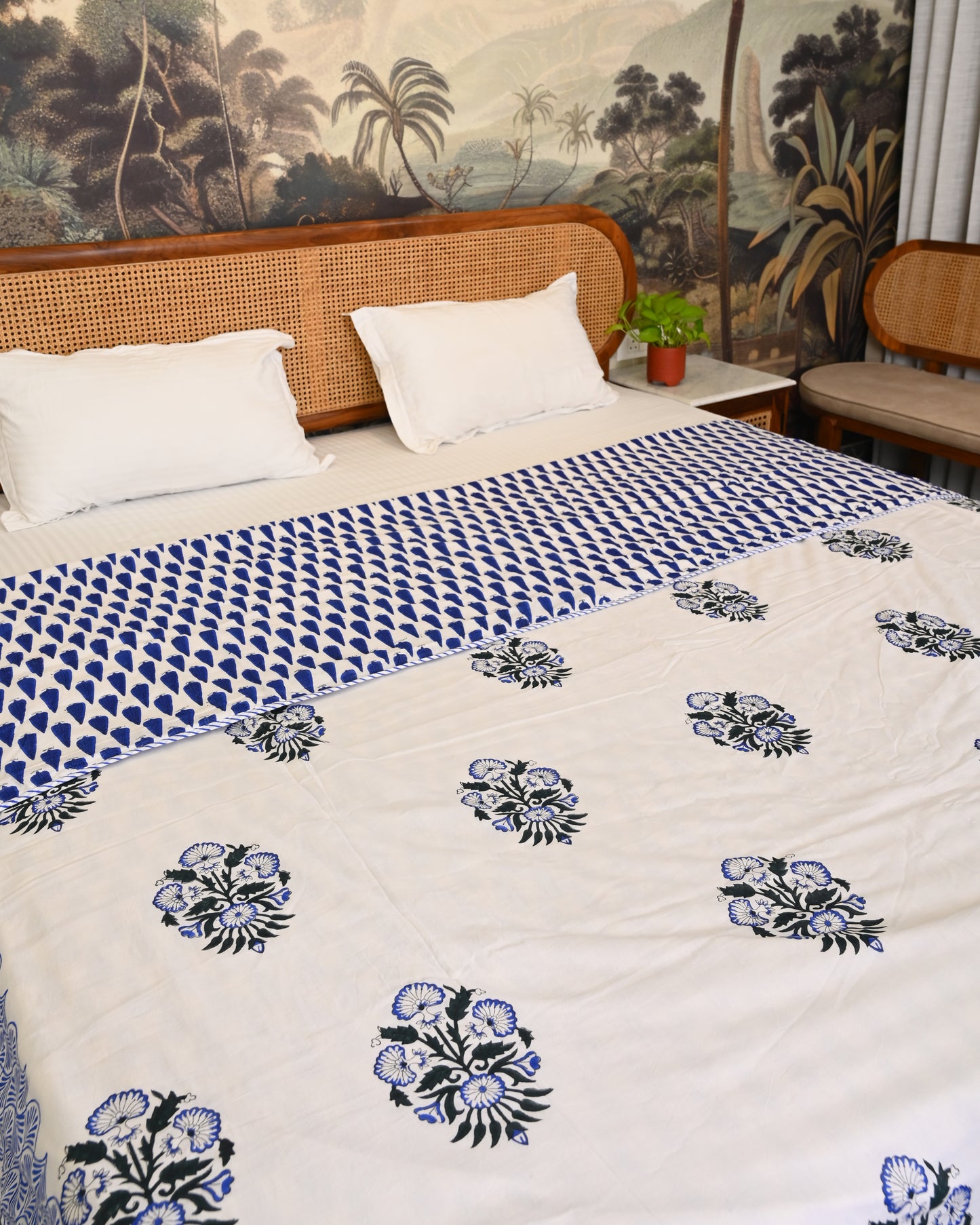 Patola Hand Block Printed Cotton Dohar AC Blanket