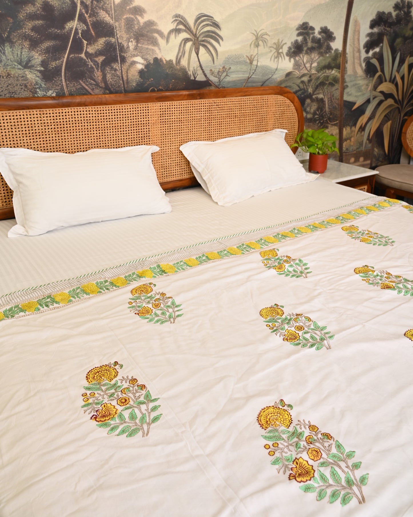 Sanjhi Hand Block Printed Cotton Dohar AC Blanket