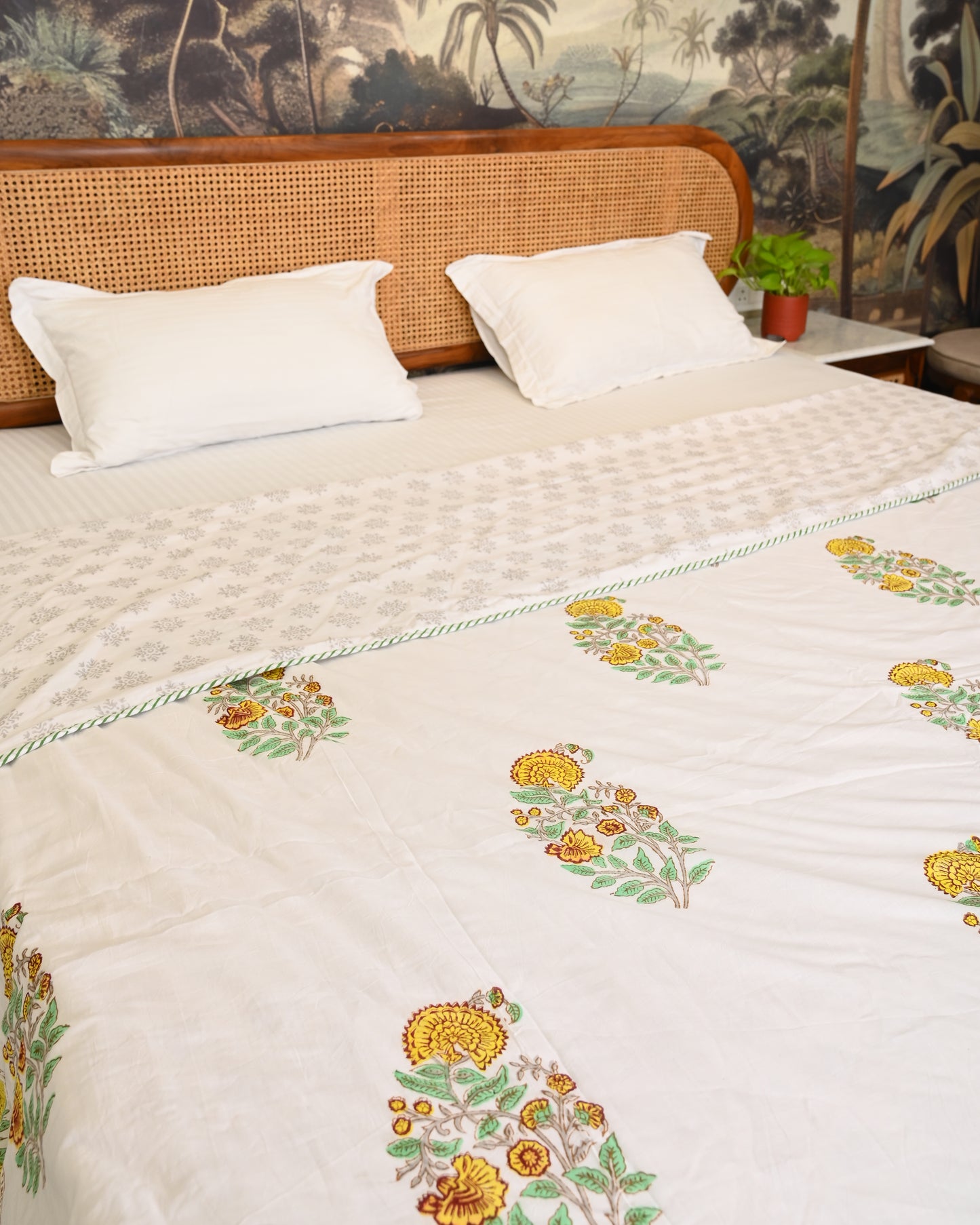 Sanjhi Hand Block Printed Cotton Dohar AC Blanket