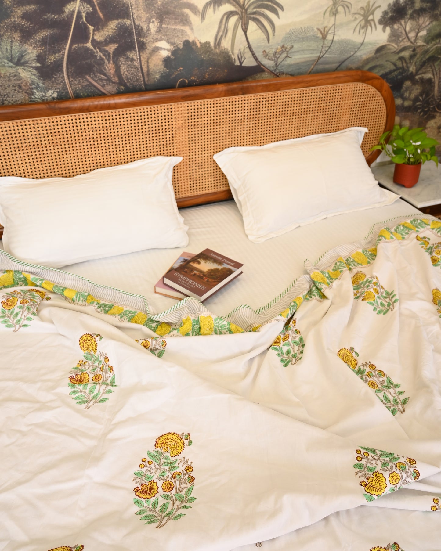 Sanjhi Hand Block Printed Cotton Dohar AC Blanket