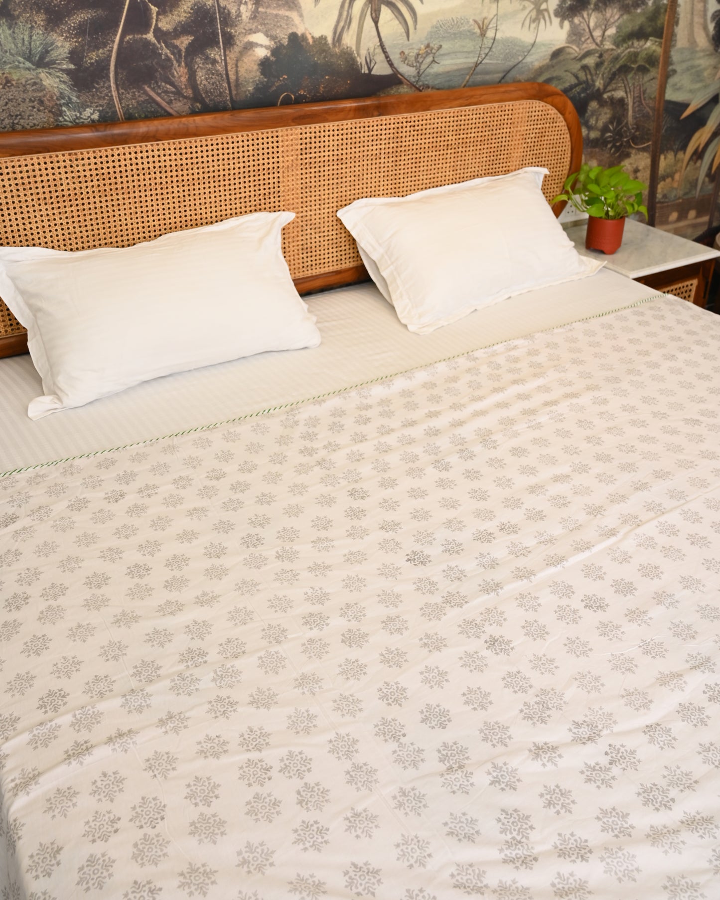 Sanjhi Hand Block Printed Cotton Dohar AC Blanket