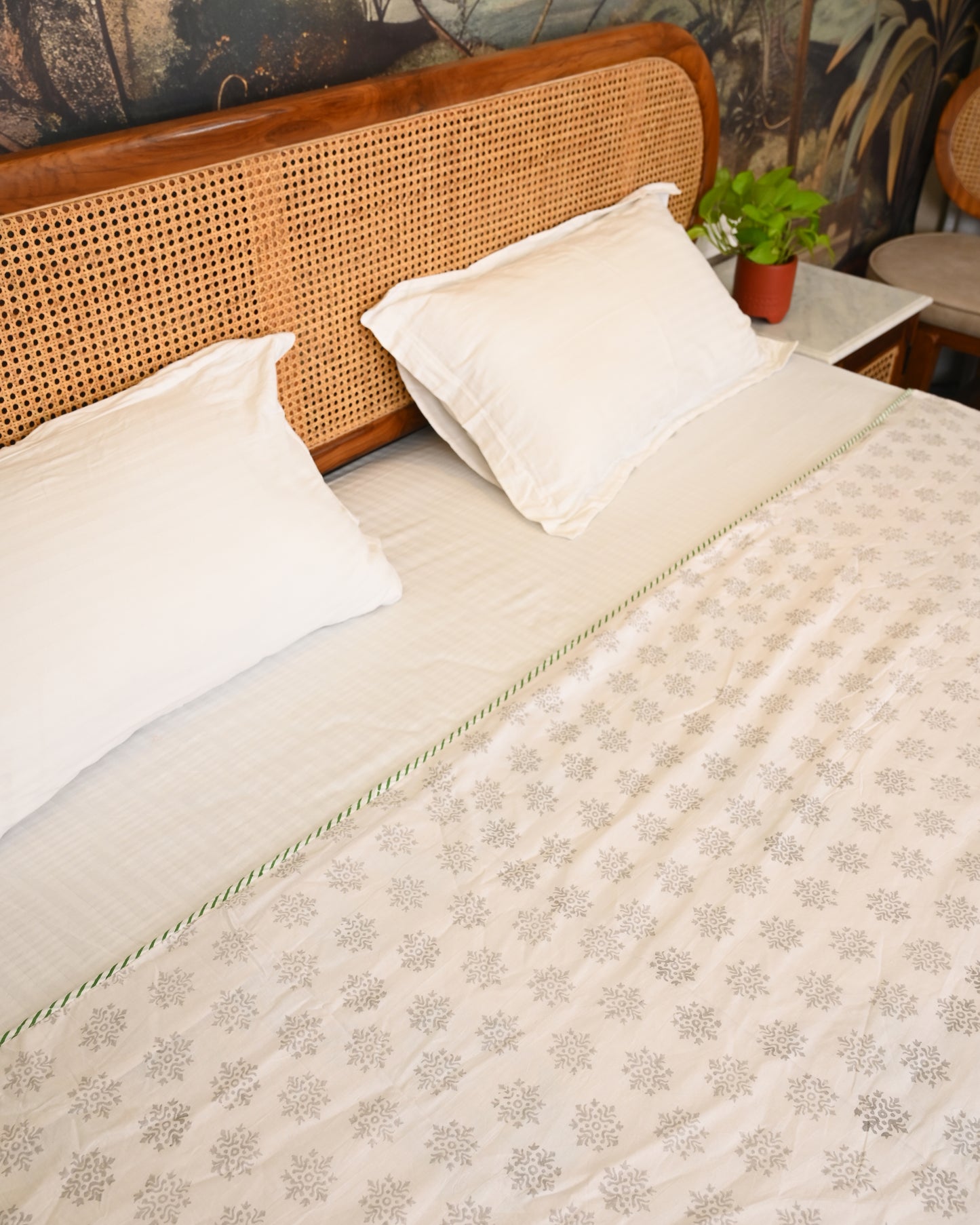 Sanjhi Hand Block Printed Cotton Dohar AC Blanket