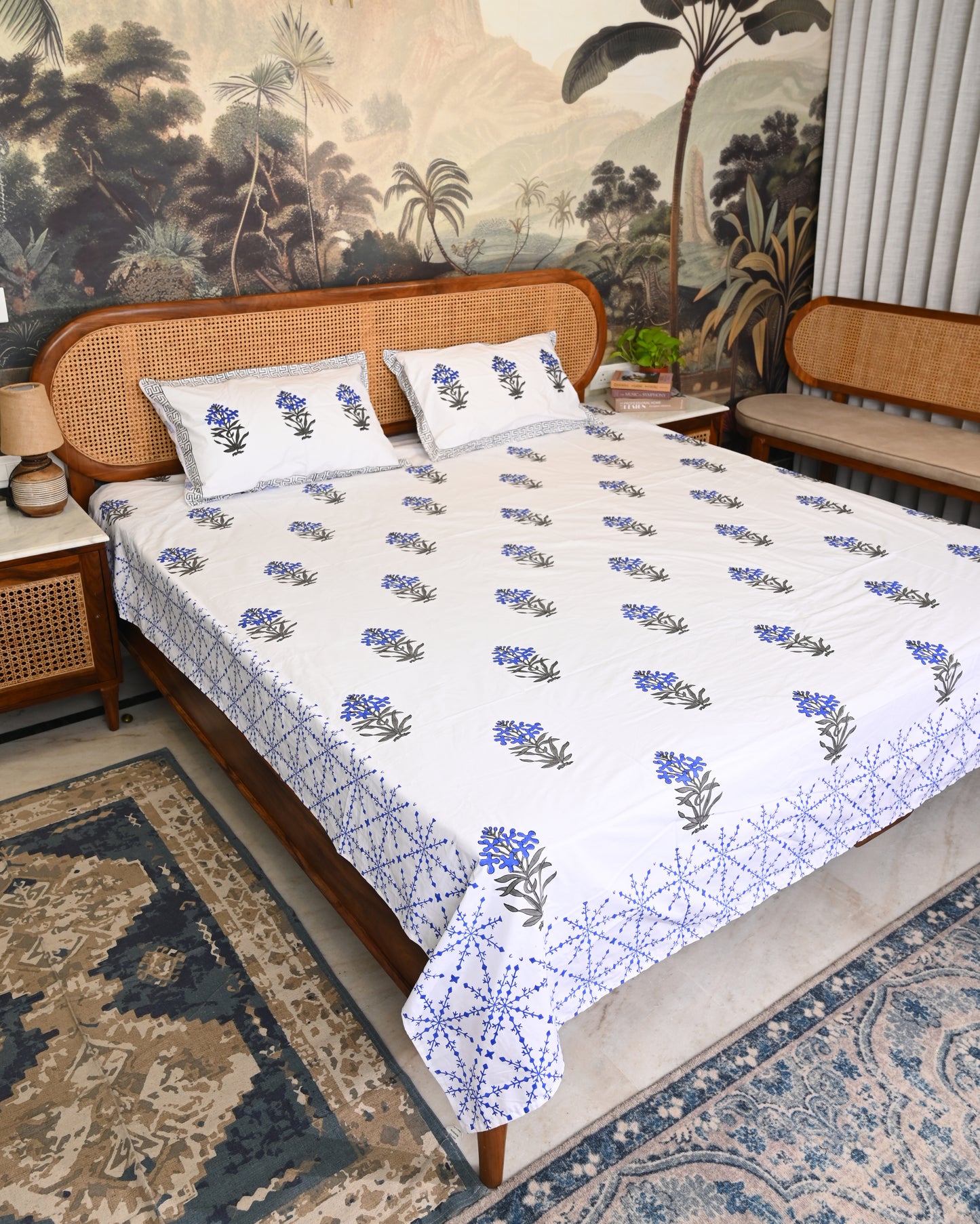 Gulbahar Premium Hand Block Printed Cotton Bedsheet