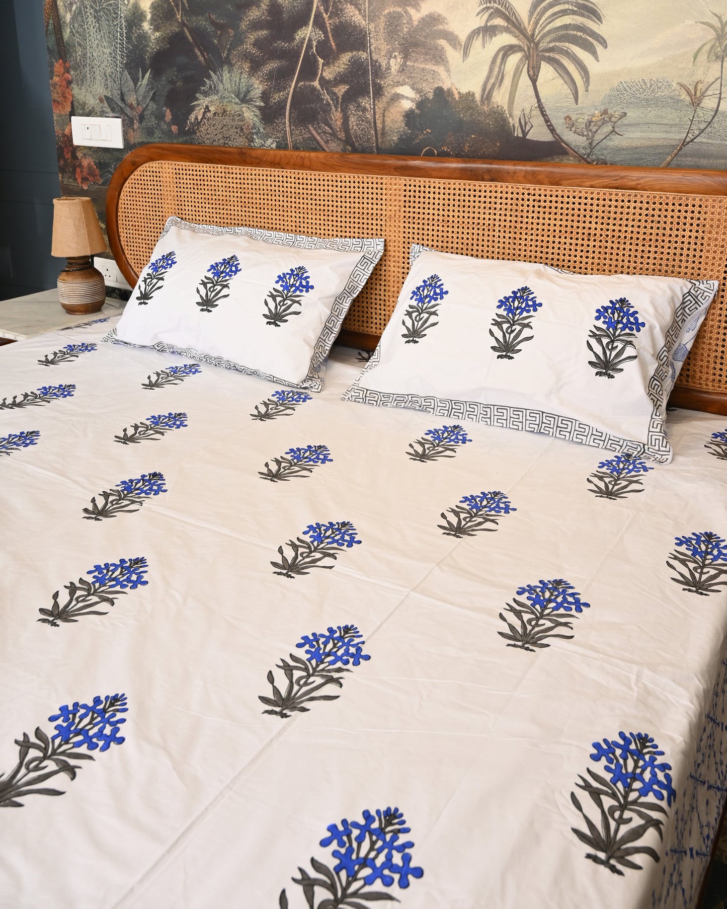 Gulbahar Premium Hand Block Printed Cotton Bedsheet