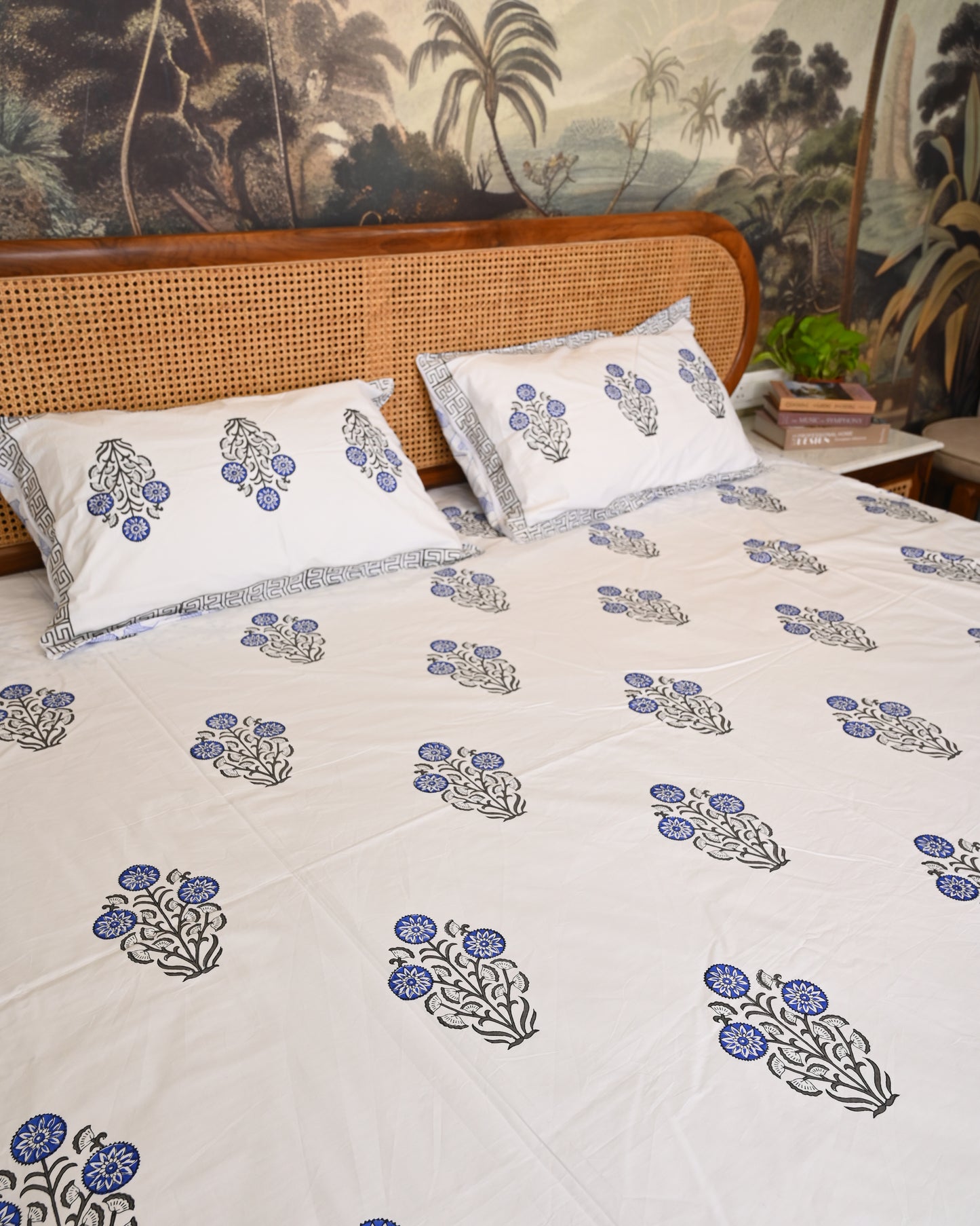 Kesar Bagh Premium Hand Block Printed Cotton Bedsheet