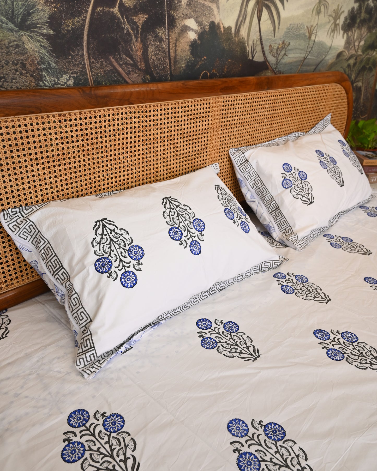 Kesar Bagh Premium Hand Block Printed Cotton Bedsheet