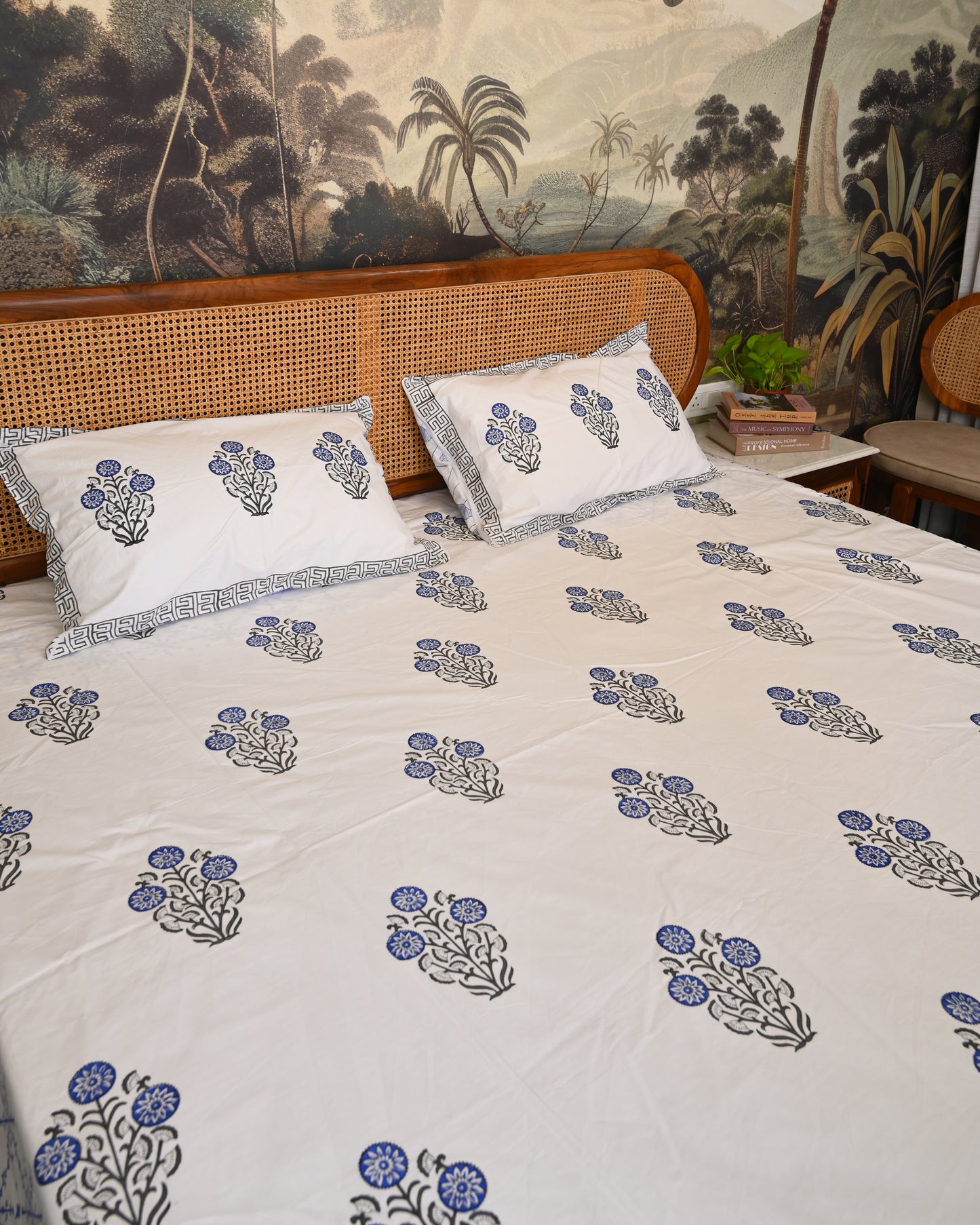 Kesar Bagh Premium Hand Block Printed Cotton Bedsheet