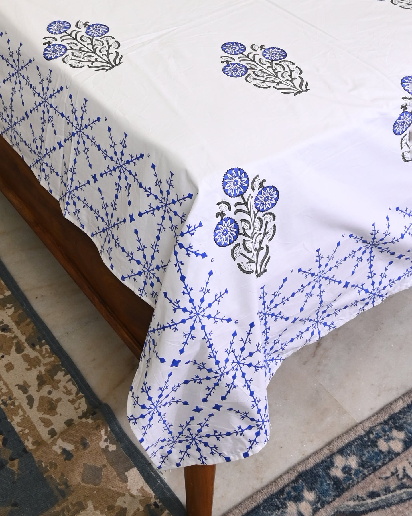 Kesar Bagh Premium Hand Block Printed Cotton Bedsheet