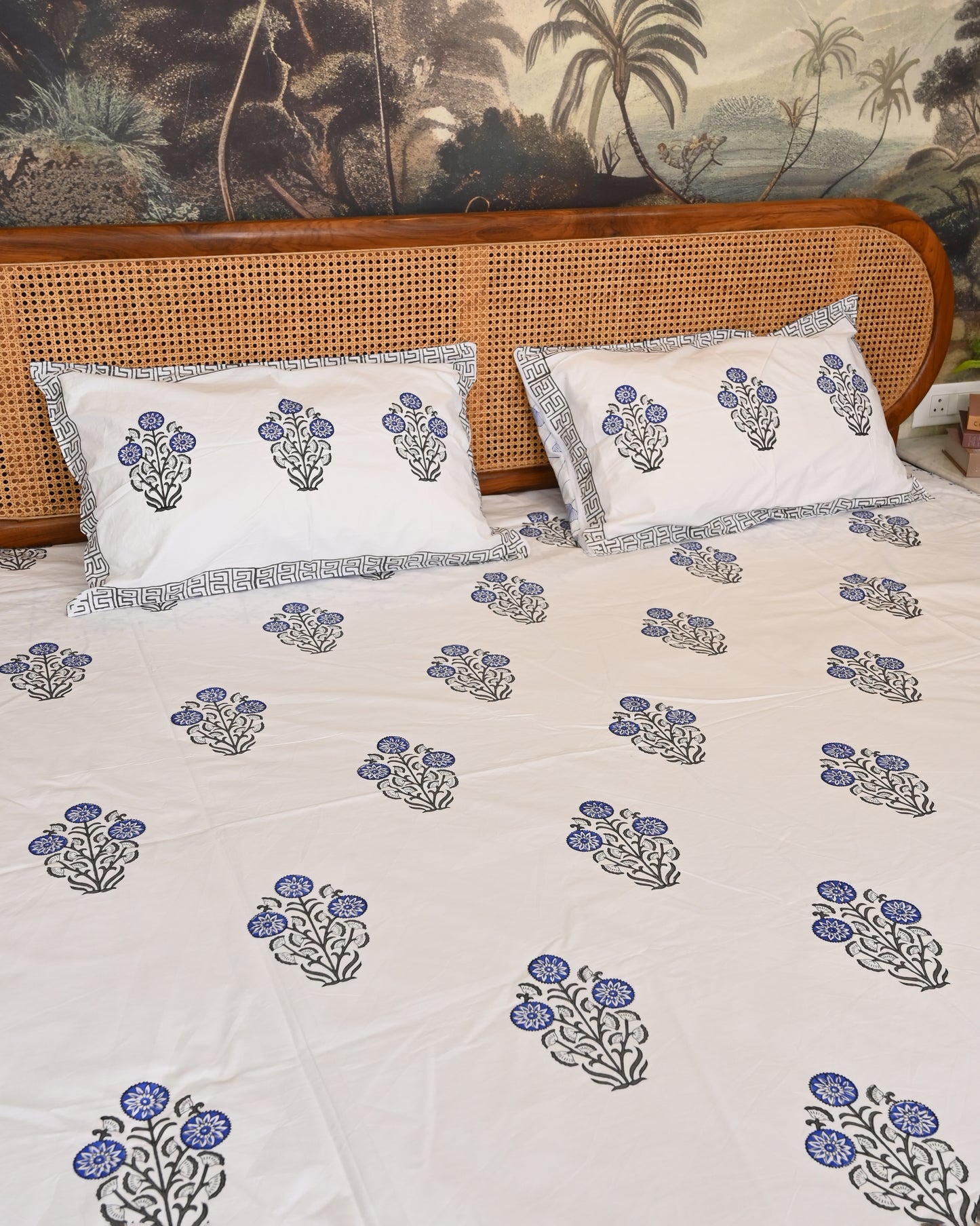 Kesar Bagh Premium Hand Block Printed Cotton Bedsheet