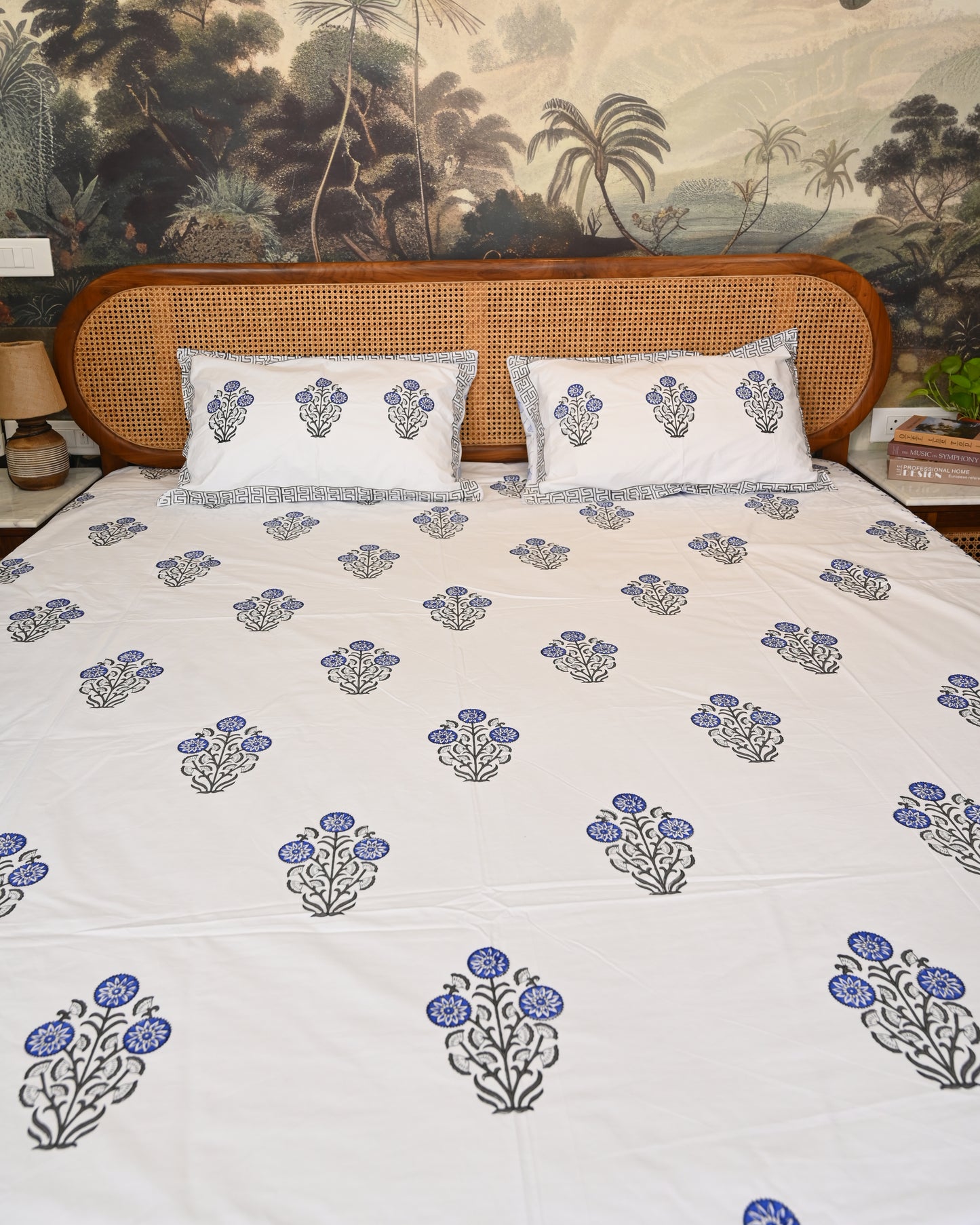 Kesar Bagh Premium Hand Block Printed Cotton Bedsheet