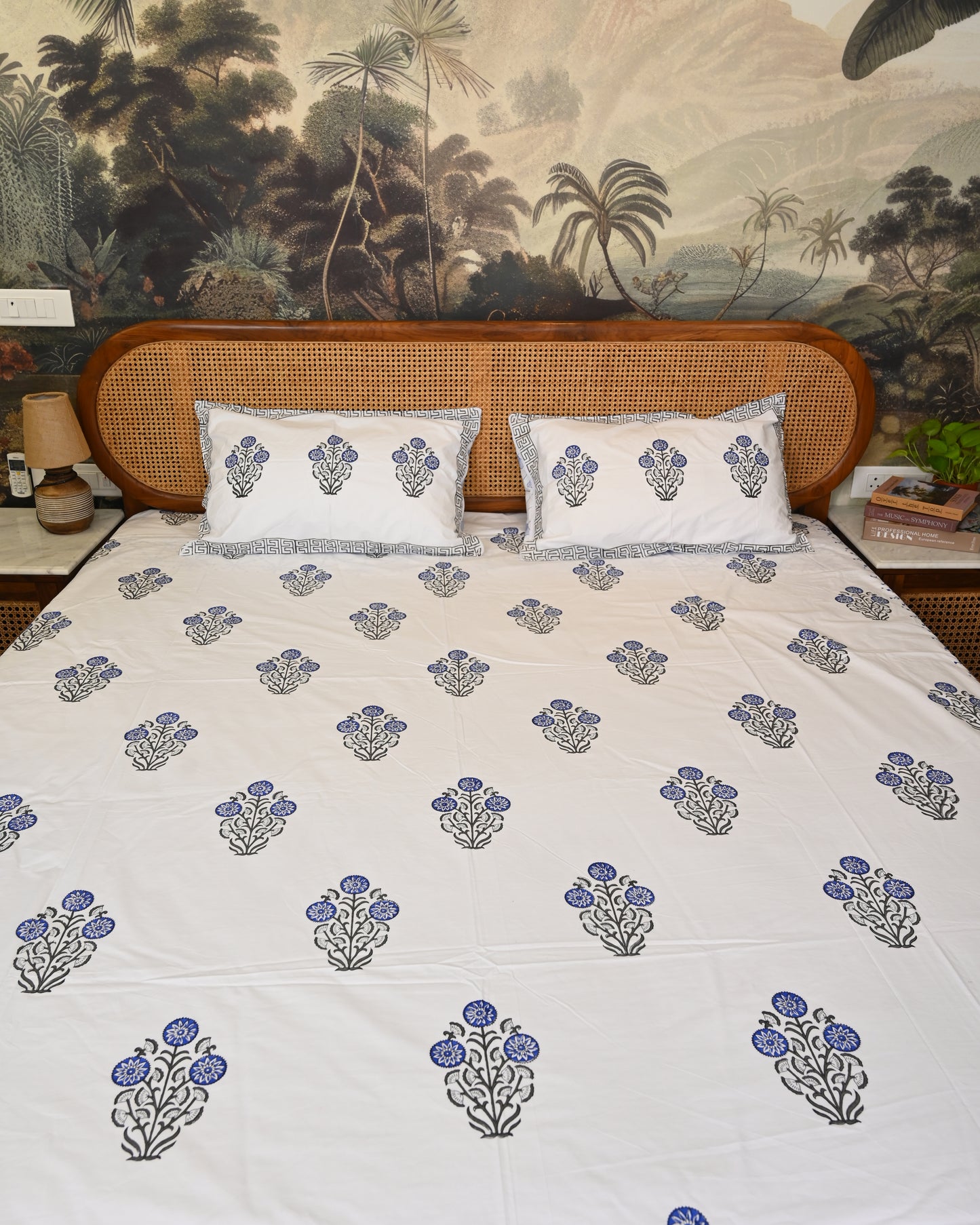 Kesar Bagh Premium Hand Block Printed Cotton Bedsheet