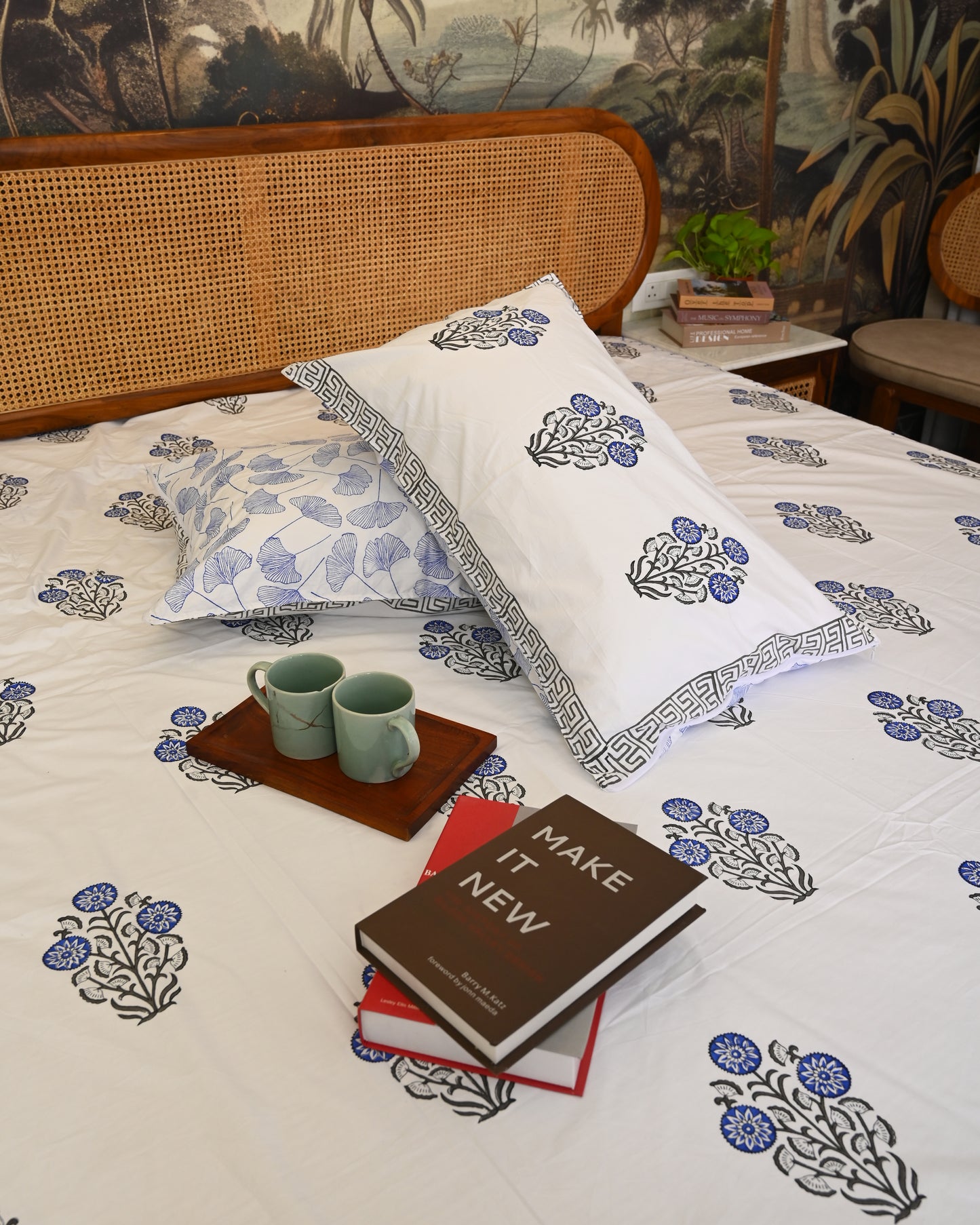 Kesar Bagh Premium Hand Block Printed Cotton Bedsheet