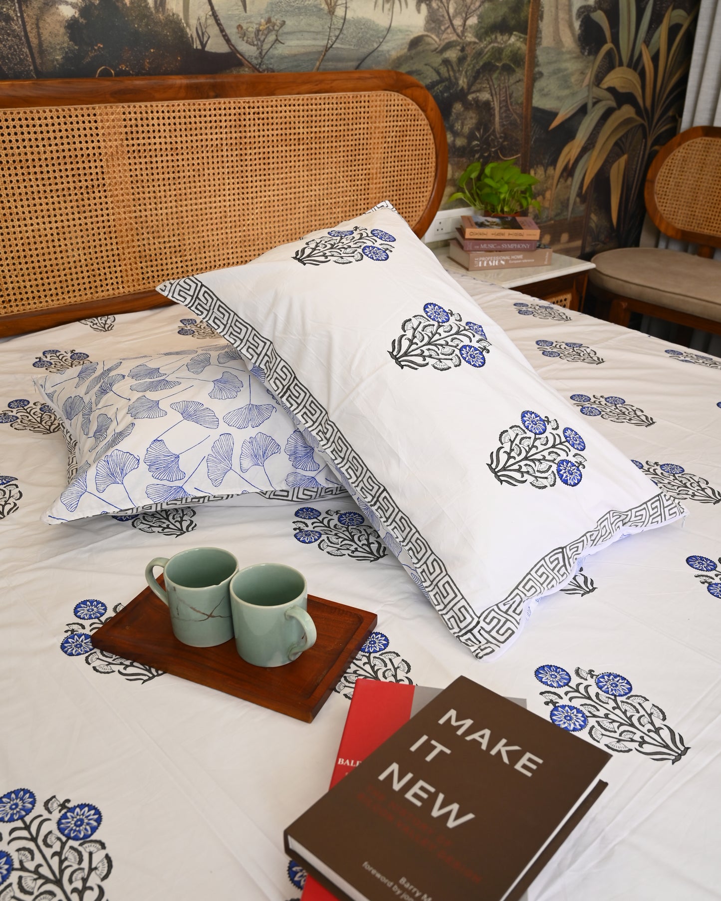 Kesar Bagh Premium Hand Block Printed Cotton Bedsheet