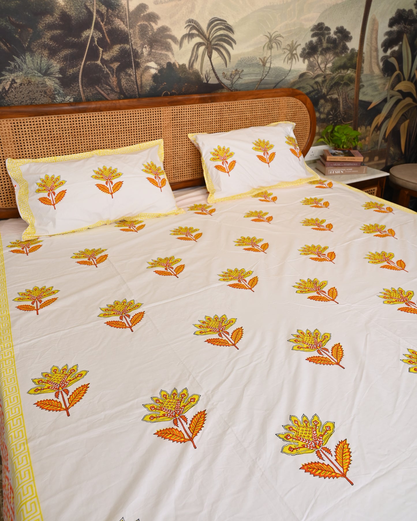 Neel Tara Premium Hand Block Printed Cotton Bedsheet