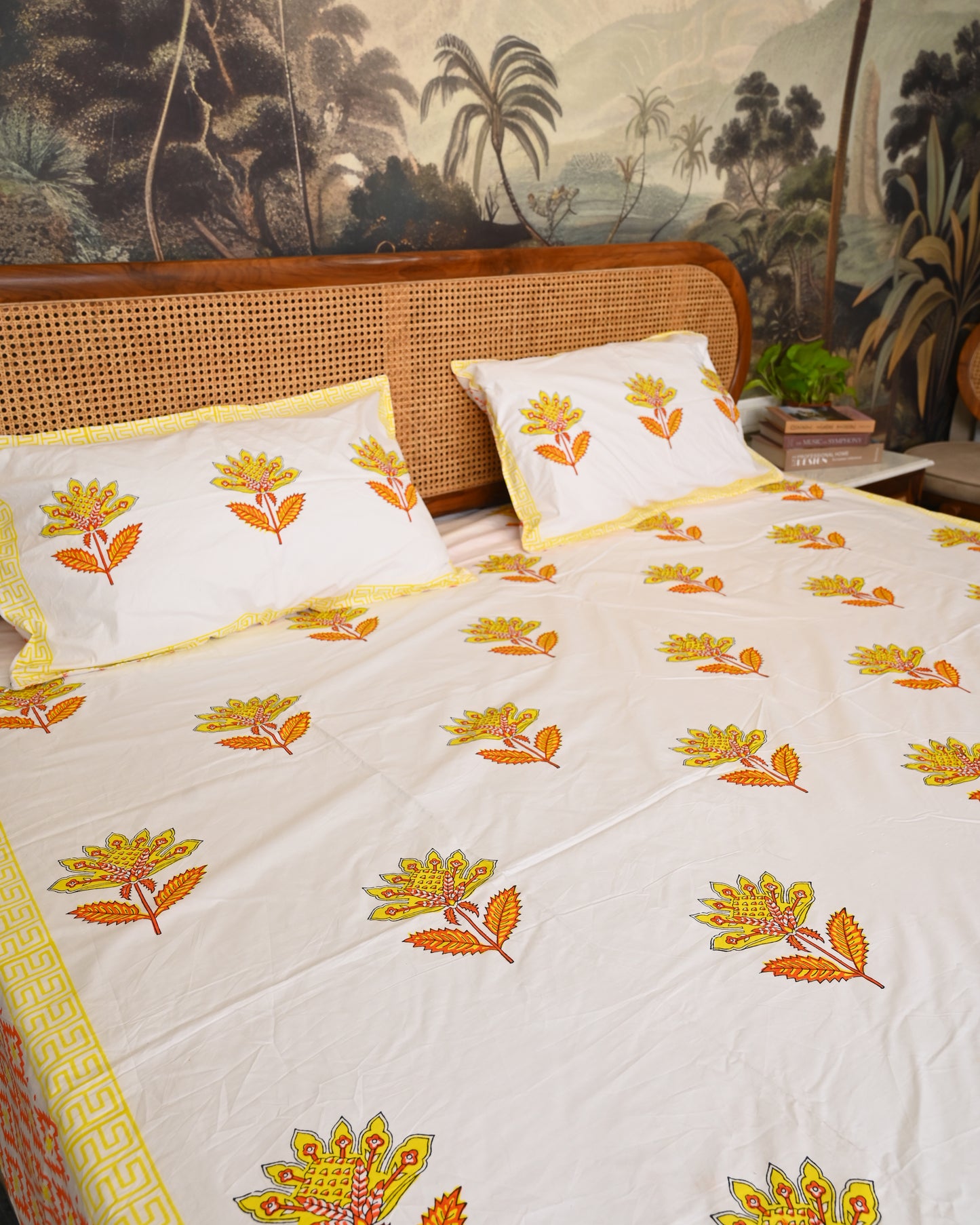 Neel Tara Premium Hand Block Printed Cotton Bedsheet