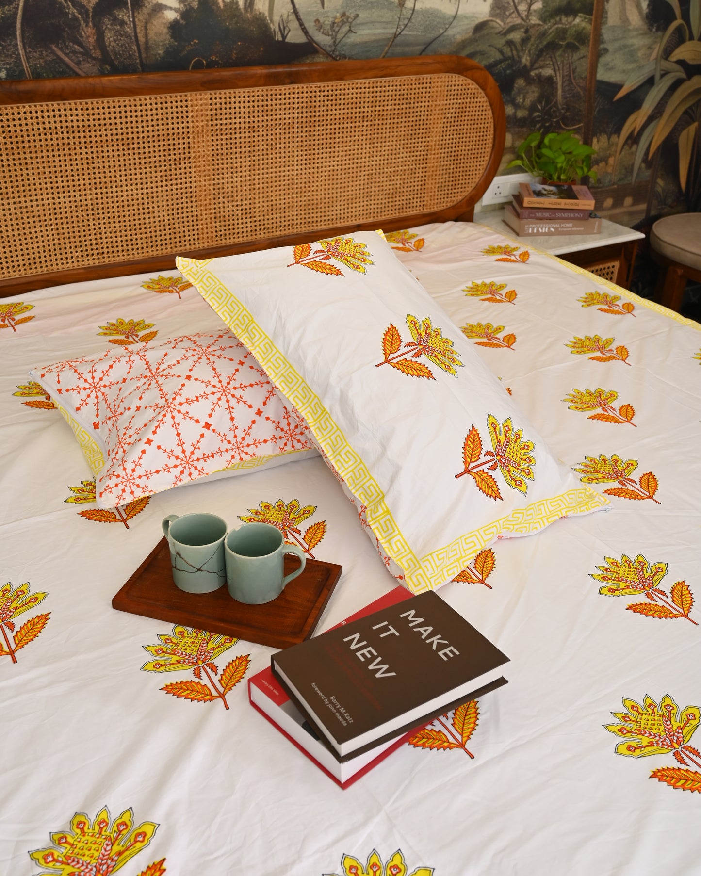 Neel Tara Premium Hand Block Printed Cotton Bedsheet