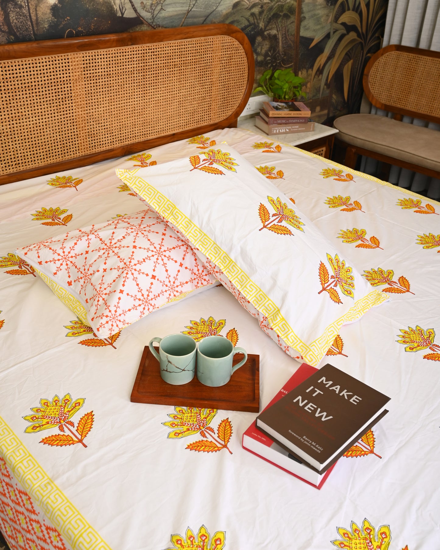 Neel Tara Premium Hand Block Printed Cotton Bedsheet