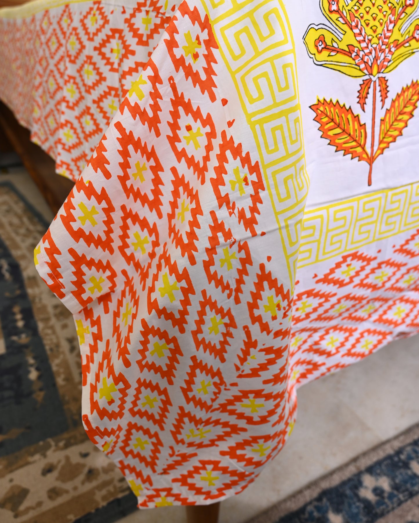 Neel Tara Premium Hand Block Printed Cotton Bedsheet