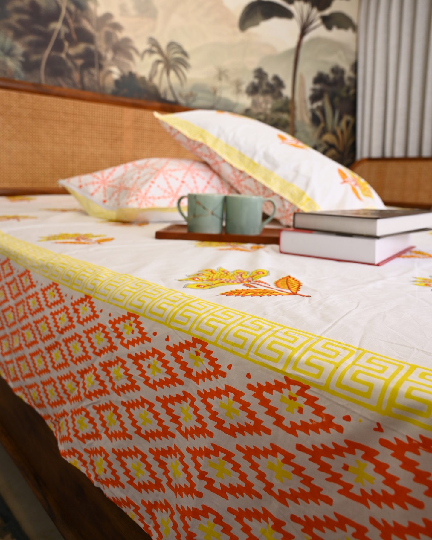 Neel Tara Premium Hand Block Printed Cotton Bedsheet