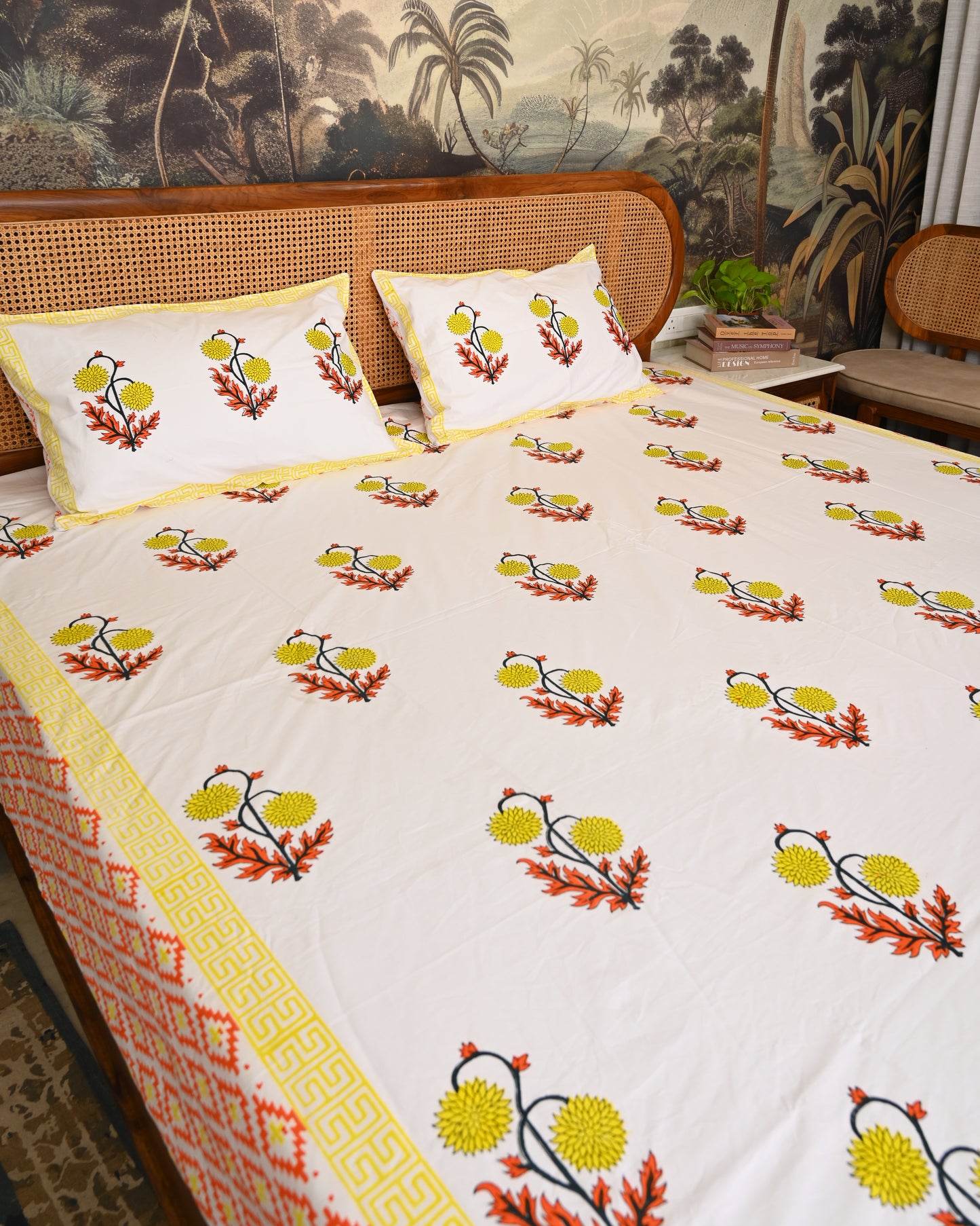 Saanjh Premium Hand Block Printed Cotton Bedsheet