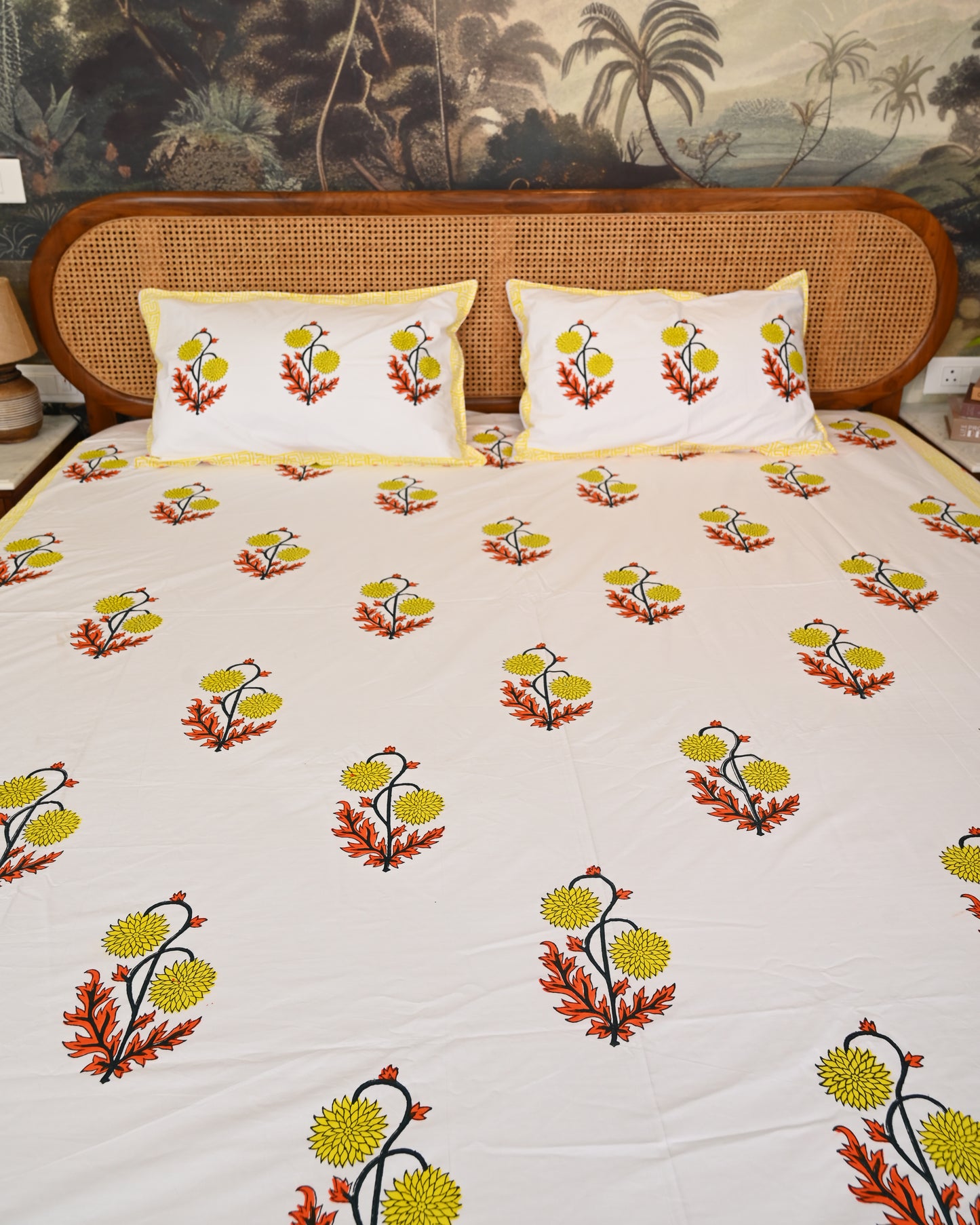 Saanjh Premium Hand Block Printed Cotton Bedsheet
