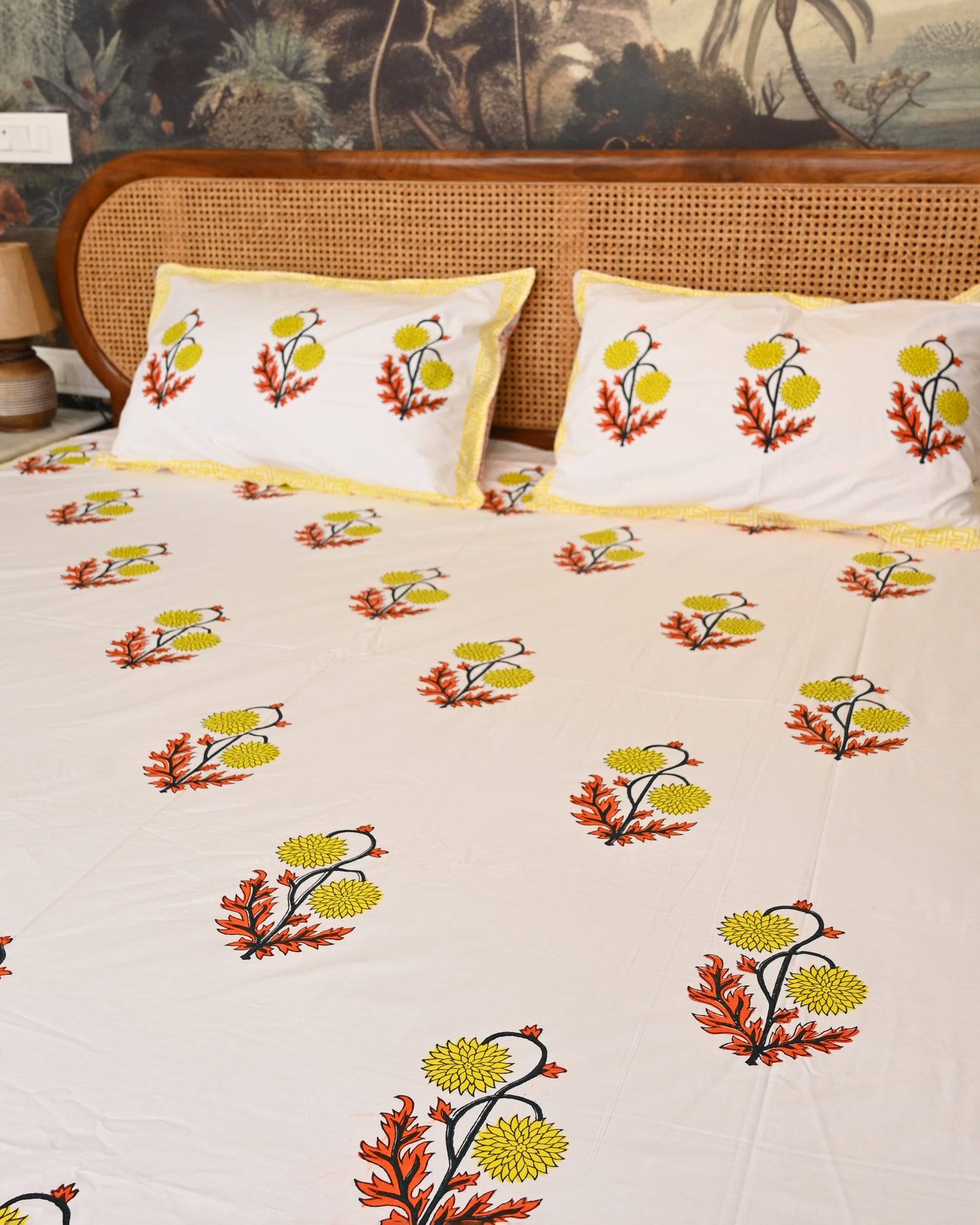 Saanjh Premium Hand Block Printed Cotton Bedsheet