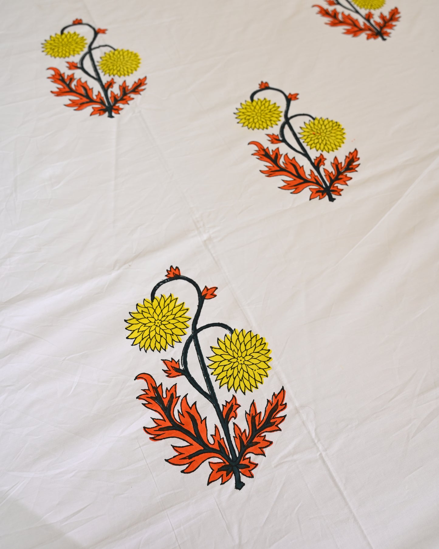 Saanjh Premium Hand Block Printed Cotton Bedsheet
