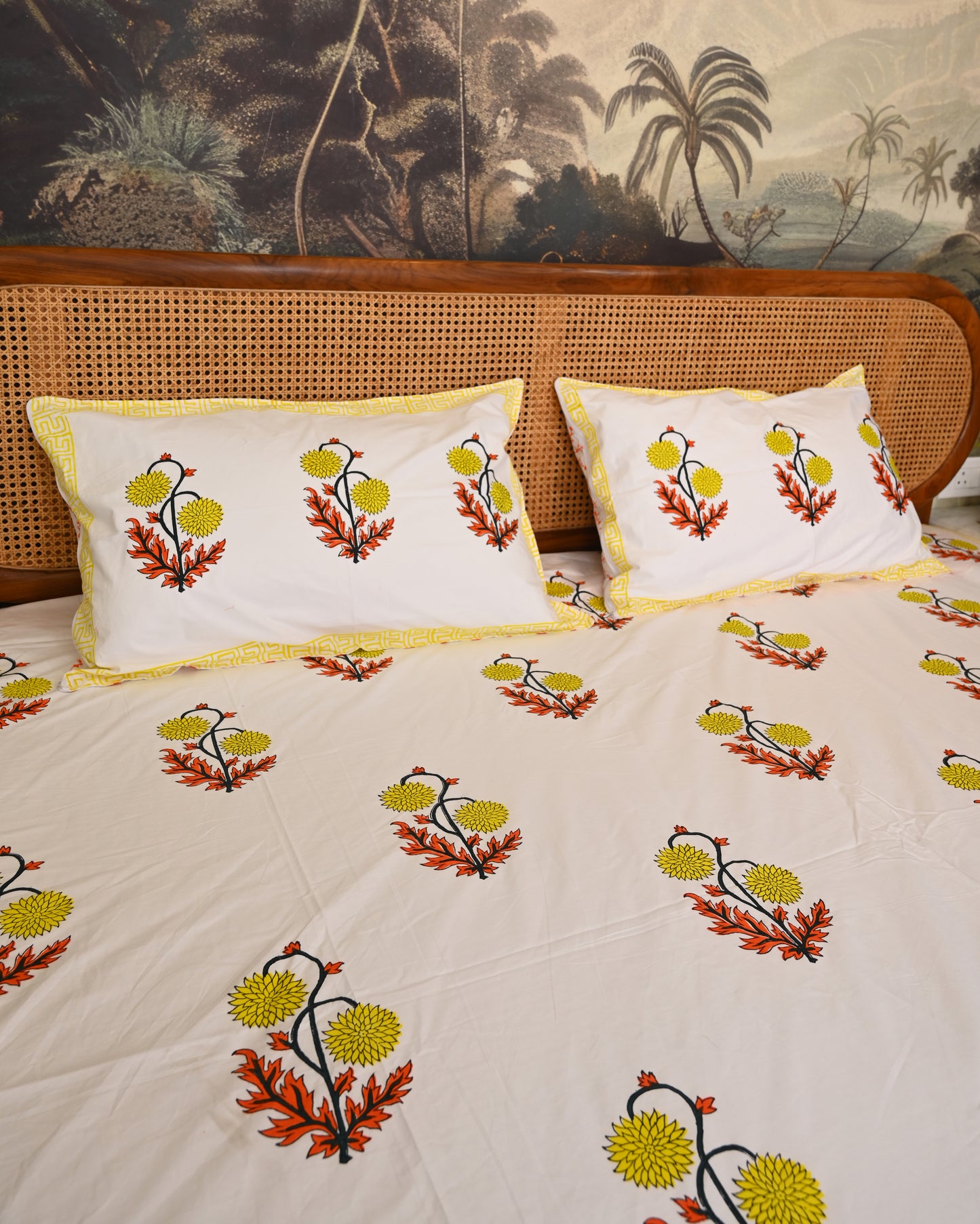 Saanjh Premium Hand Block Printed Cotton Bedsheet
