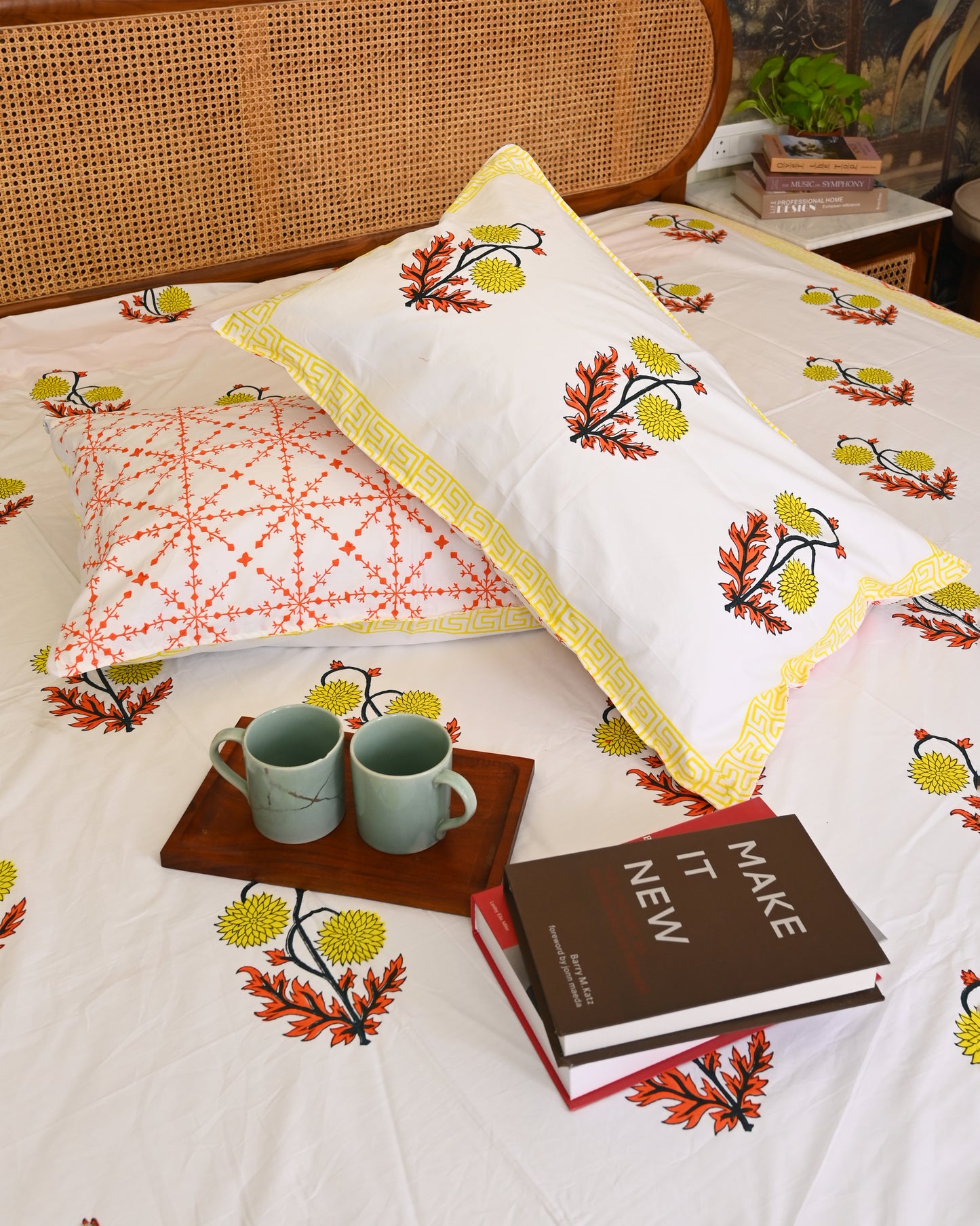 Saanjh Premium Hand Block Printed Cotton Bedsheet