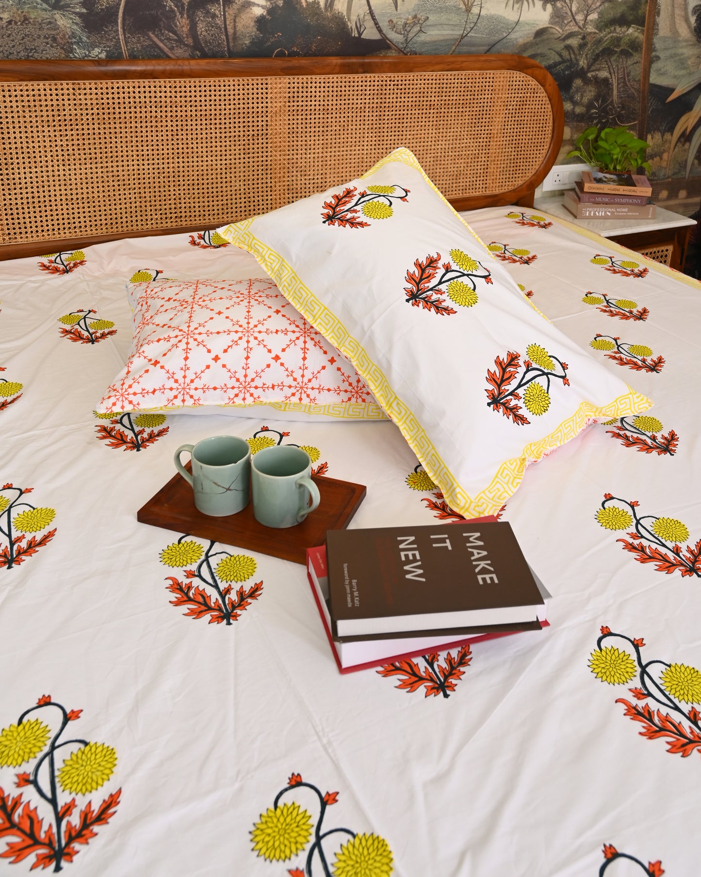 Saanjh Premium Hand Block Printed Cotton Bedsheet