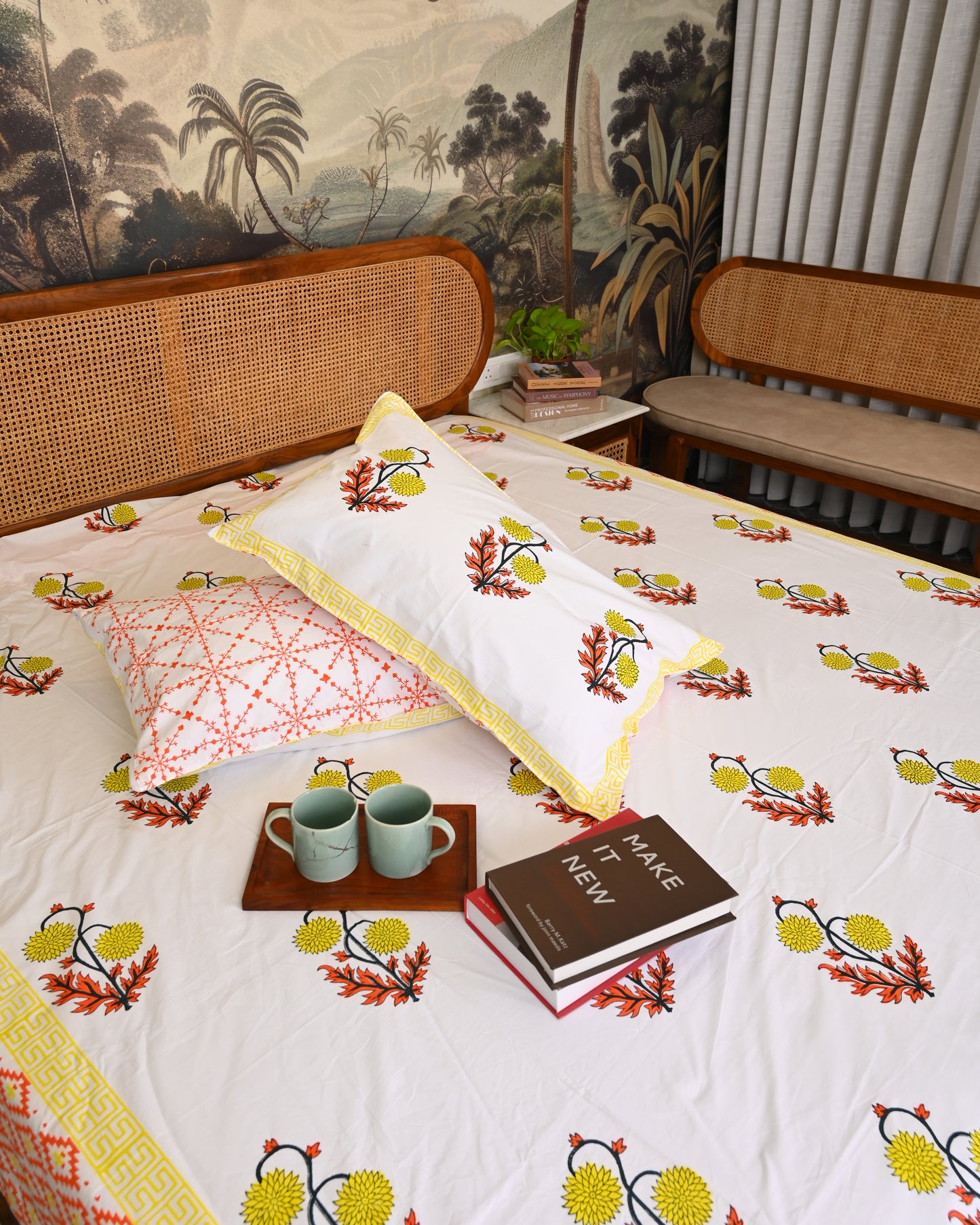 Saanjh Premium Hand Block Printed Cotton Bedsheet