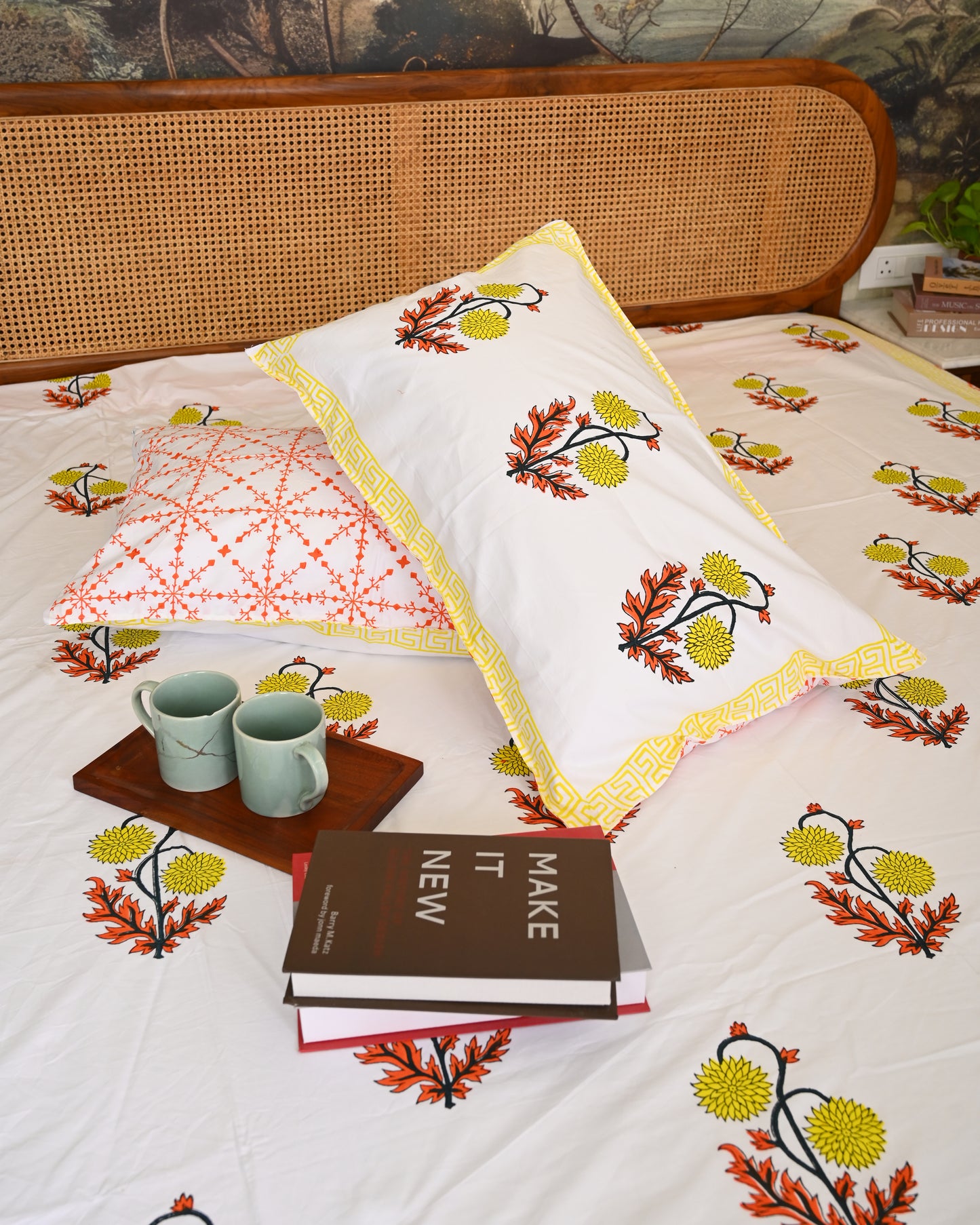 Saanjh Premium Hand Block Printed Cotton Bedsheet